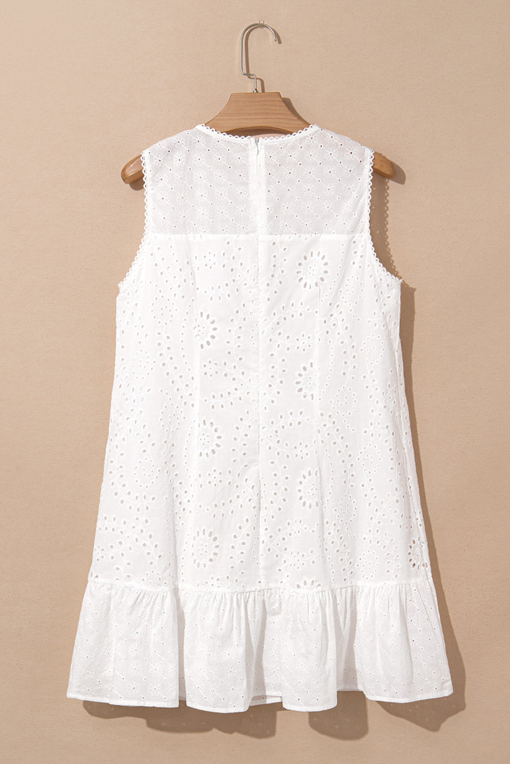 White Willow Eyelet Ruffle Dress