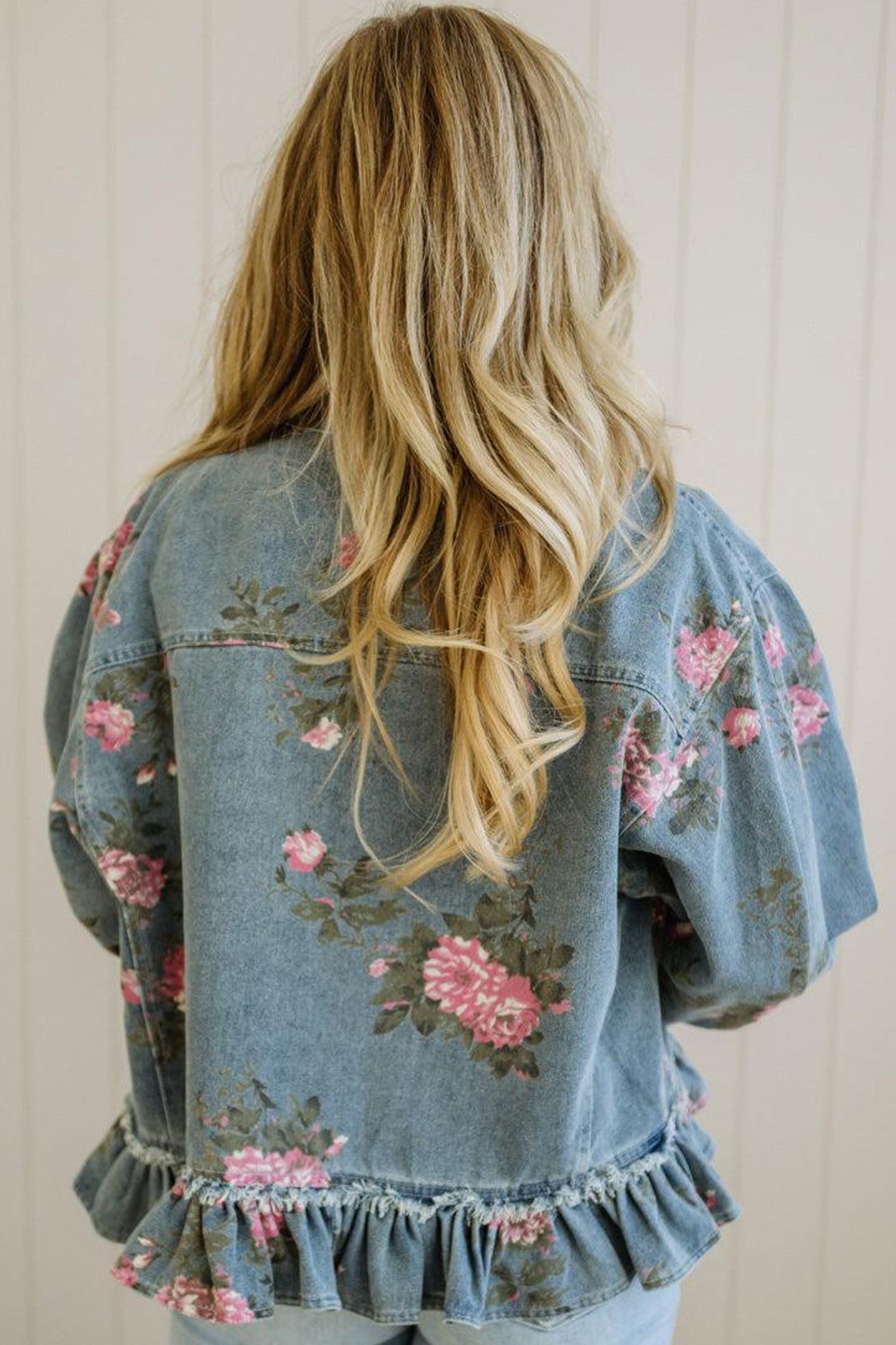 Wildflower Ruffle Denim Jacket