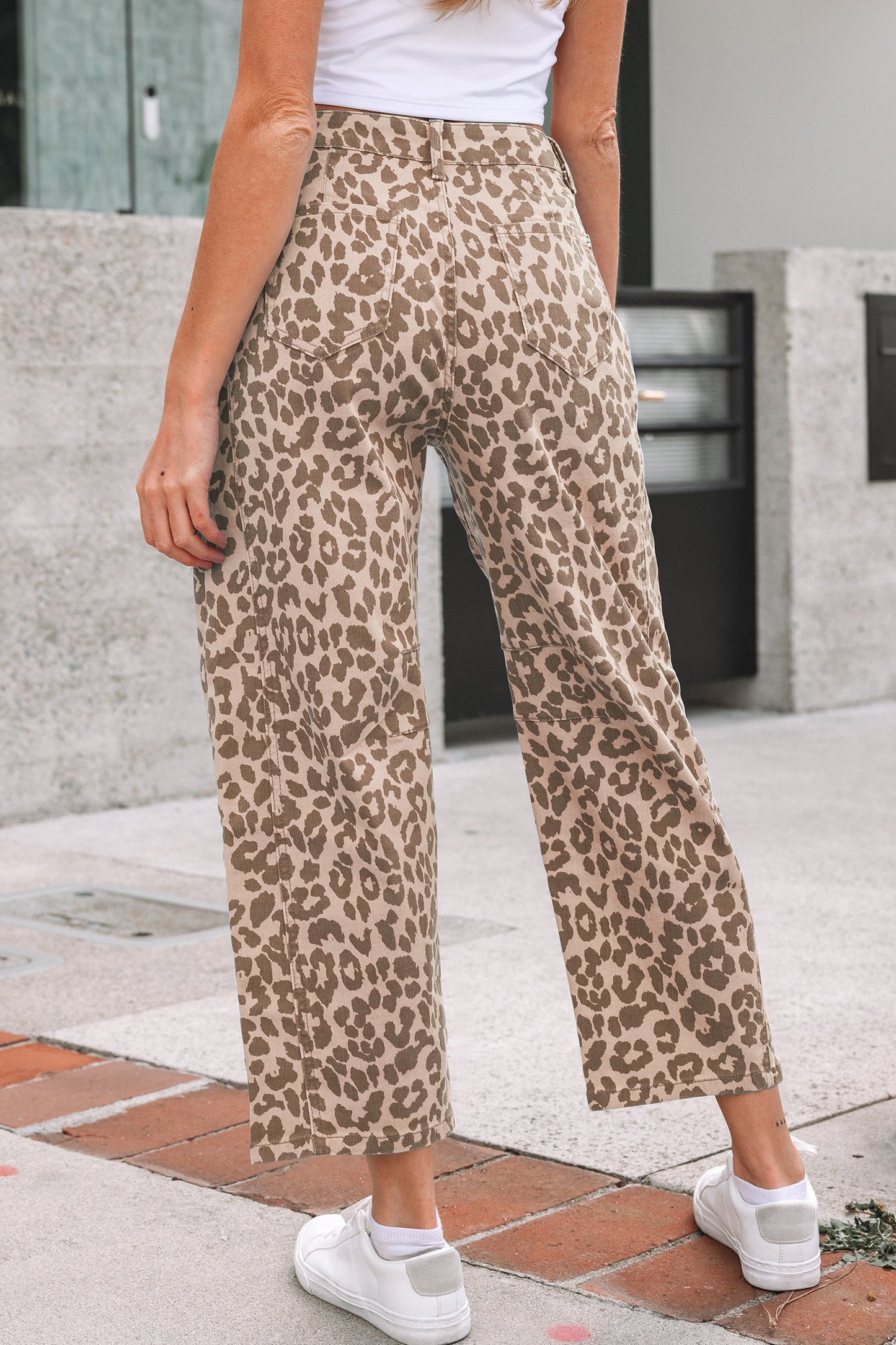Wild Side Leopard Straight Leg Jeans – High Waist Western Fit