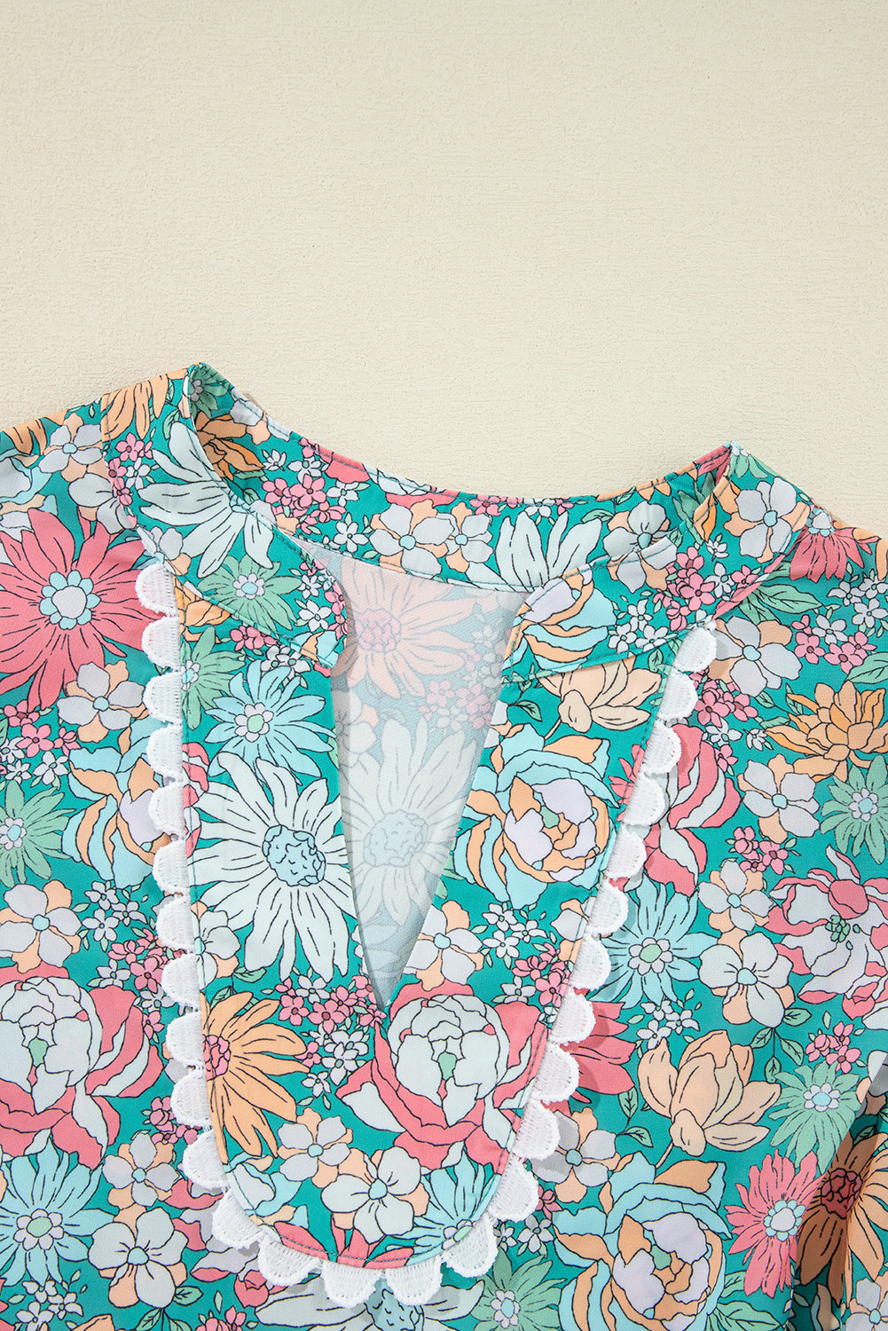Wildflower Peplum Puff Sleeve Blouse
