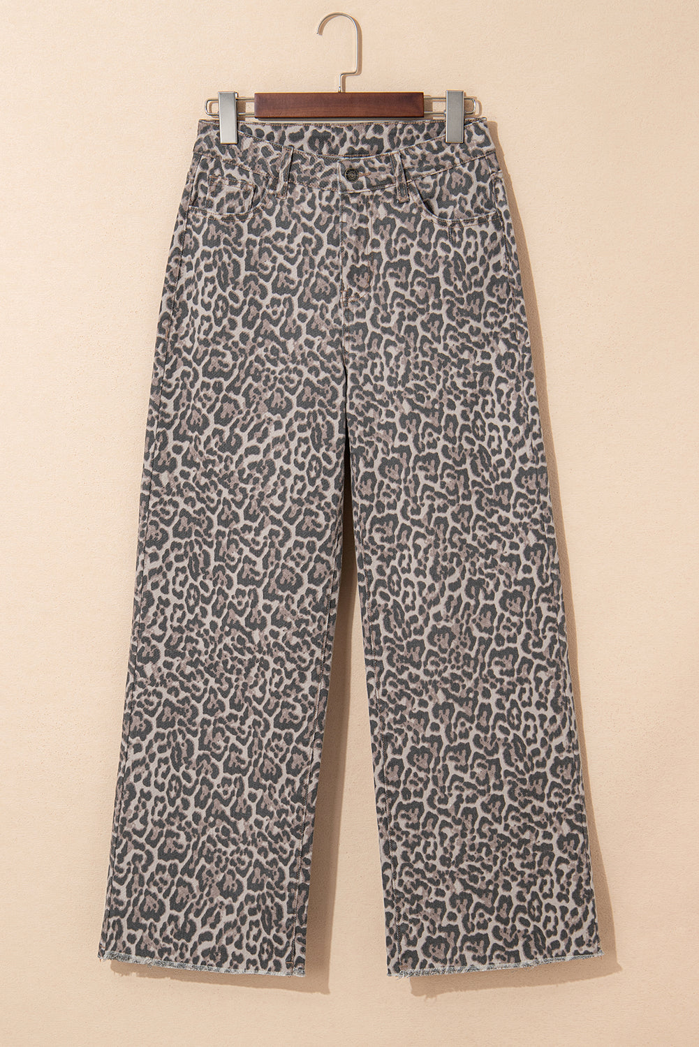 Wild Side Leopard Wide Leg Jeans