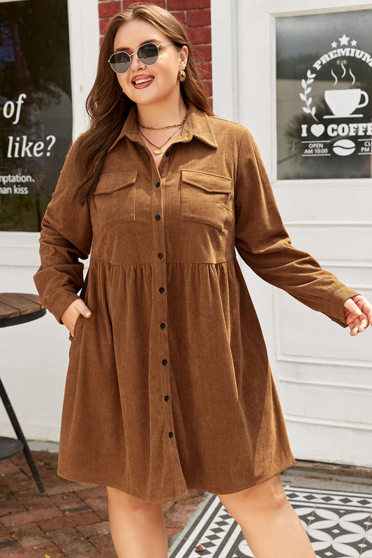 Saddlewood Corduroy Shirt Dress