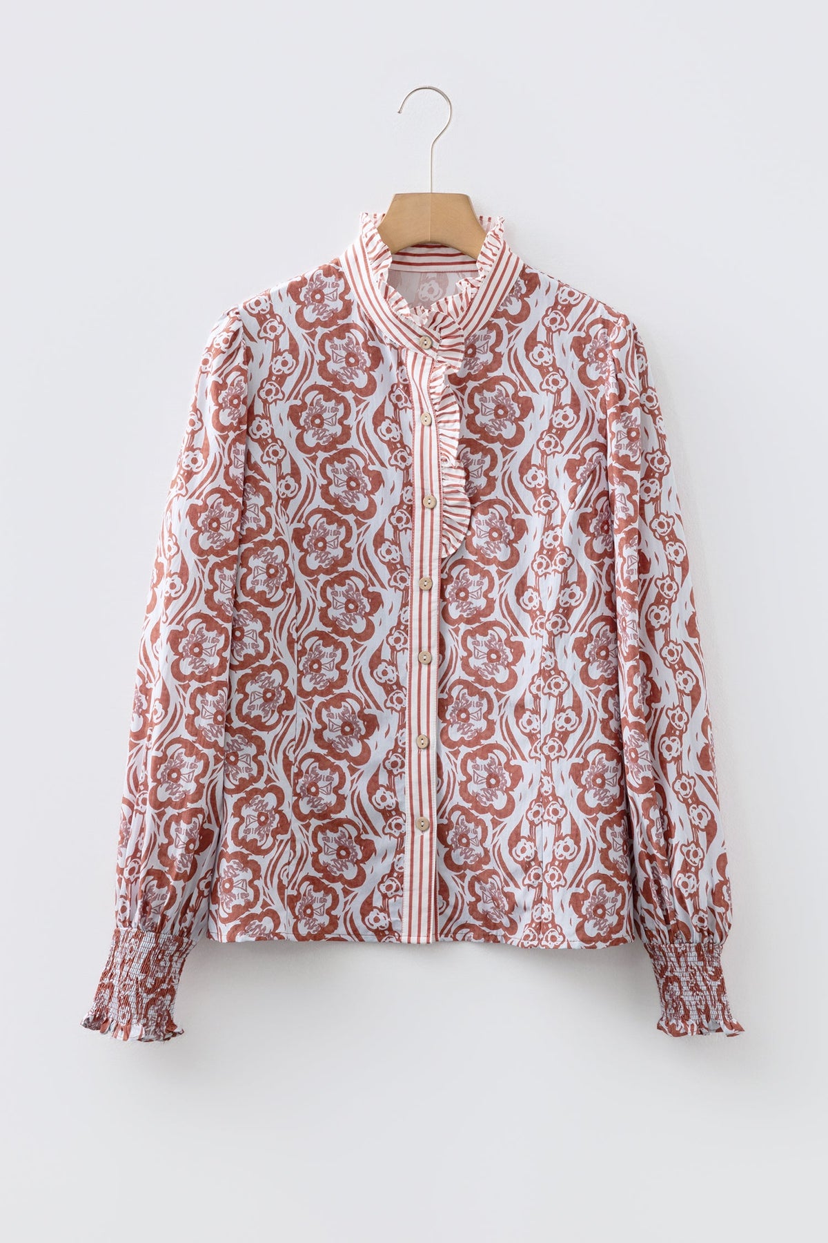 Rust & Roses Ruffle Blouse