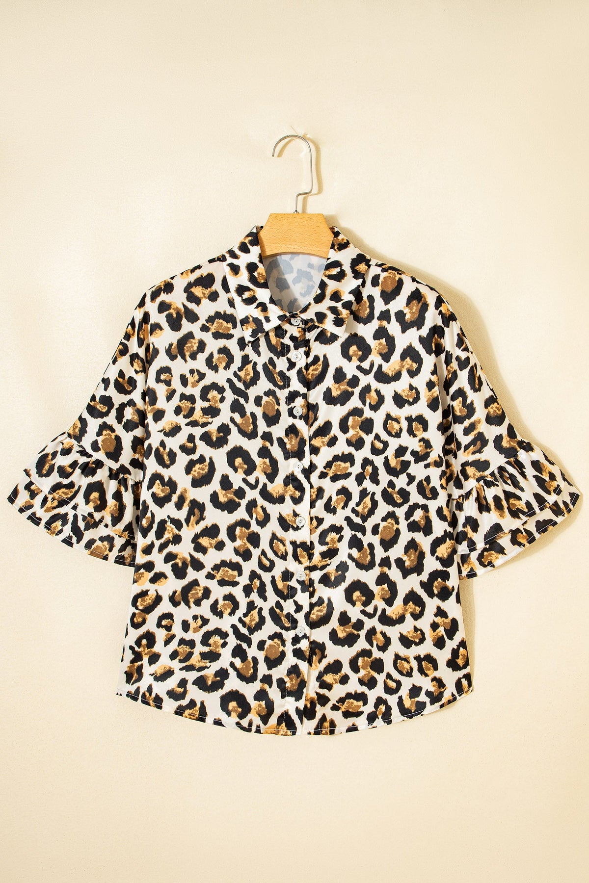 Untamed Charm Leopard Ruffle Blouse