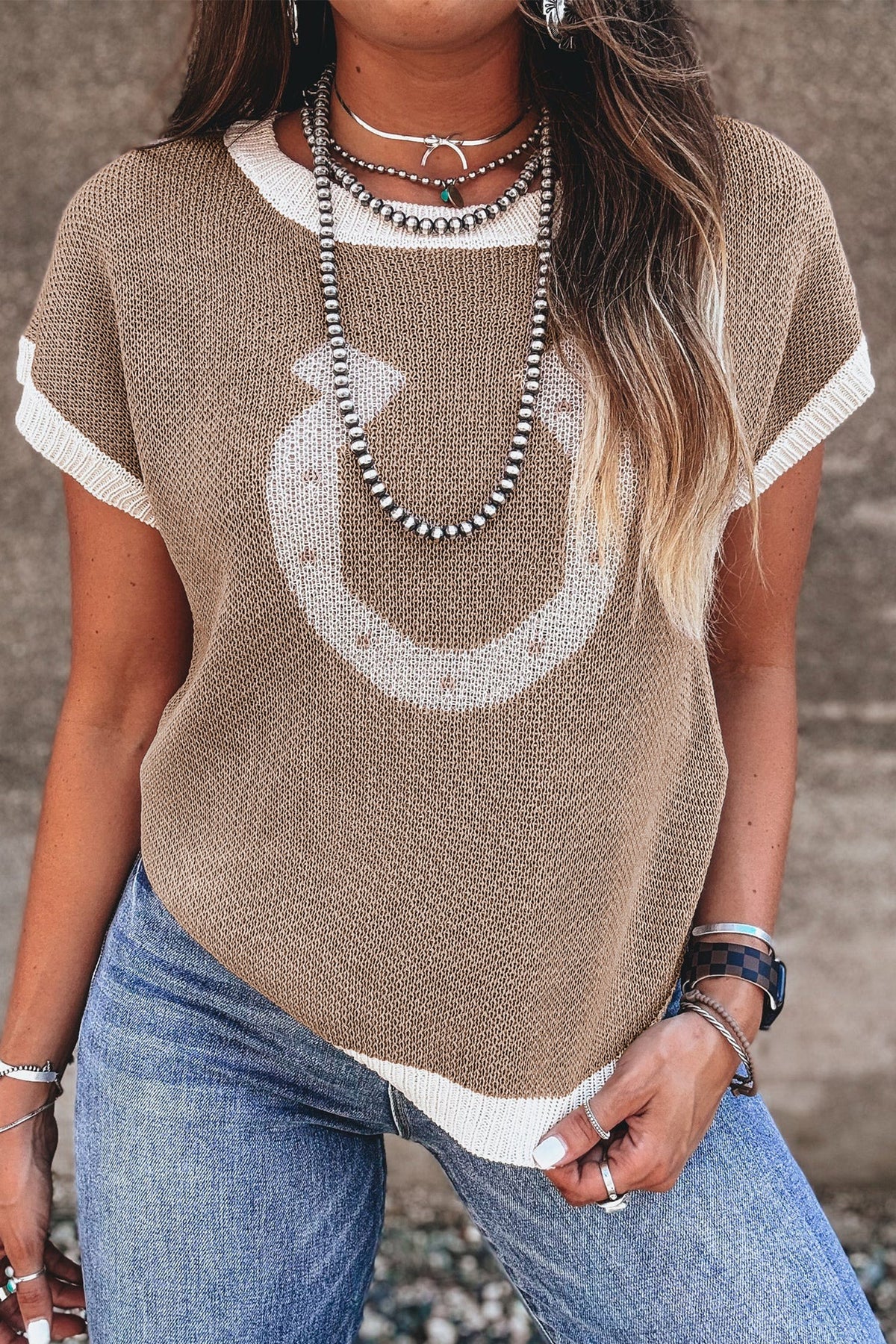 Lucky Horseshoe Knit Top