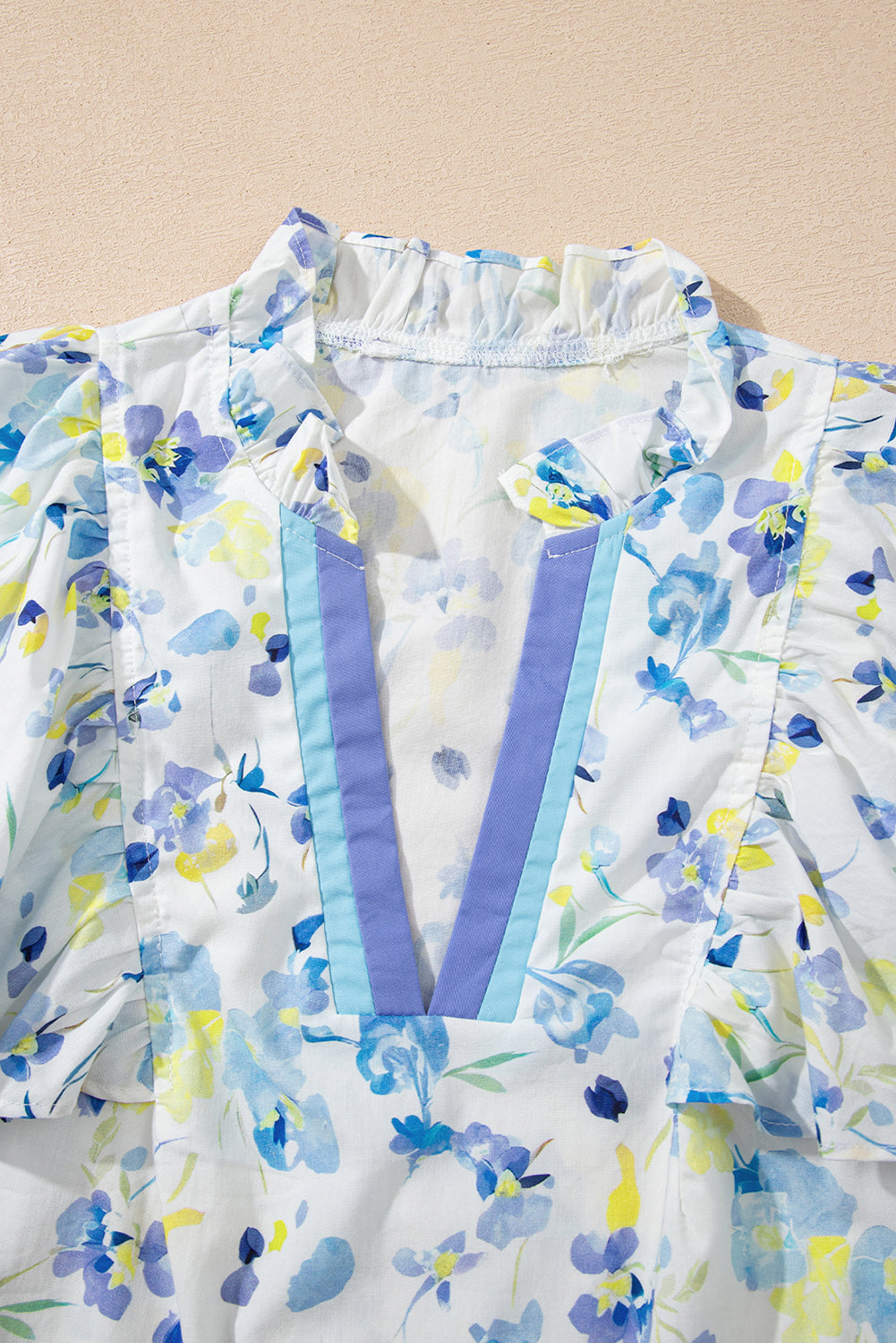 Prairie Sky Floral Ruffle Blouse