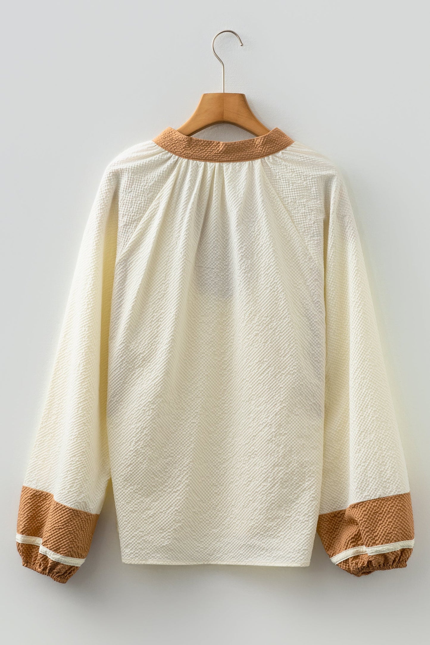 Saddle & Silk Contrast Trim Blouse