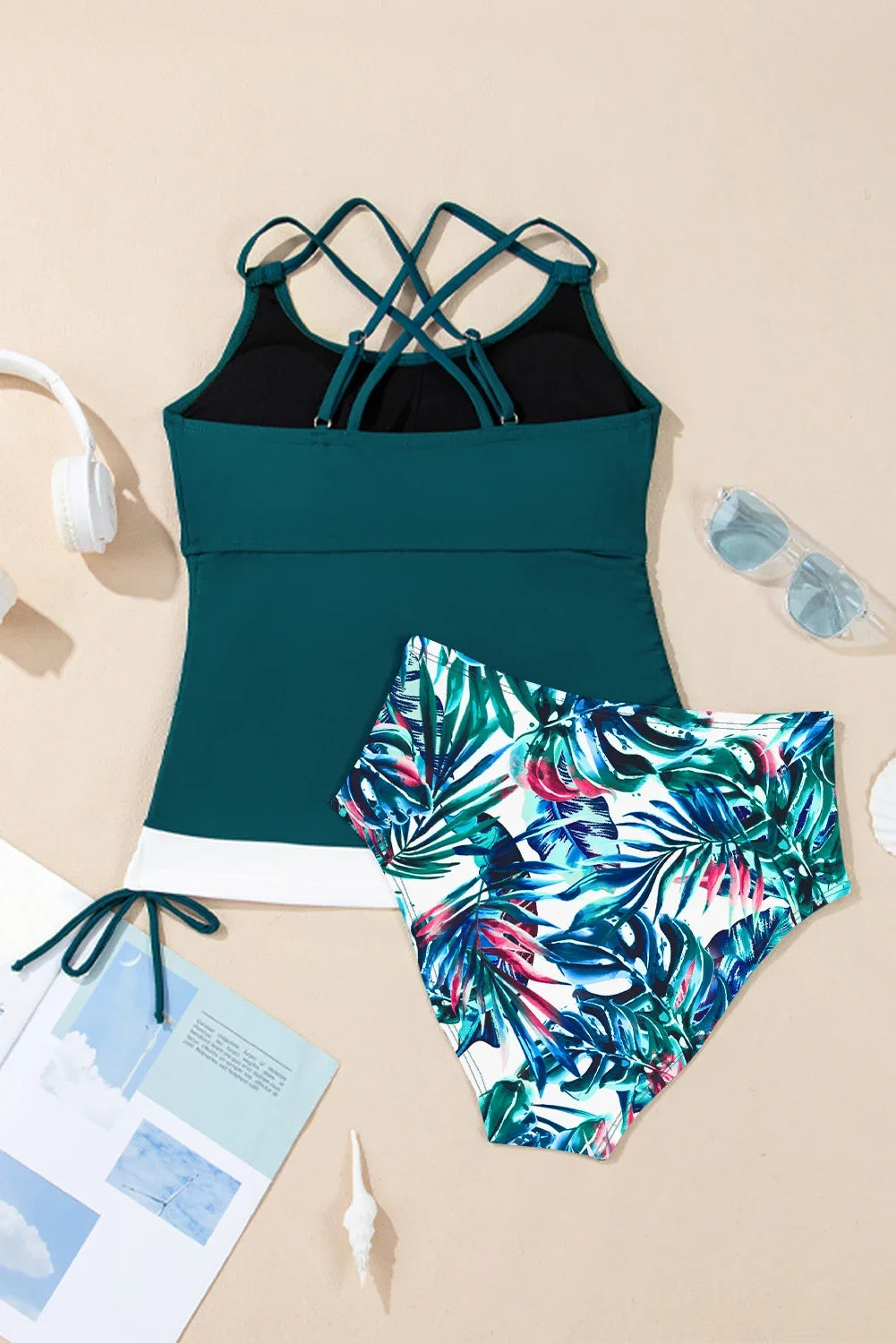 Coastal Escape High-Waist Tankini Set