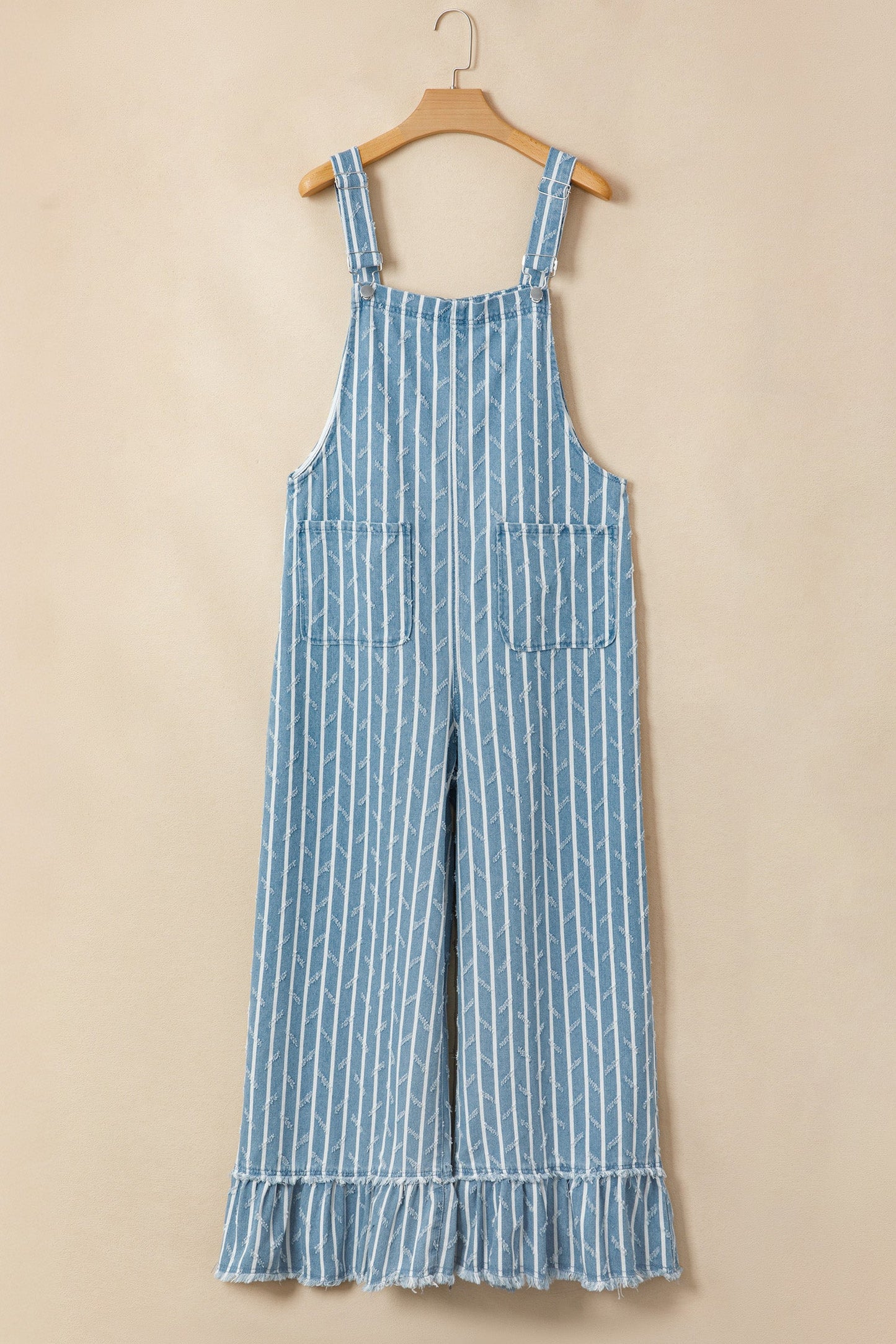 Prairie Stripe Ruffle Overalls