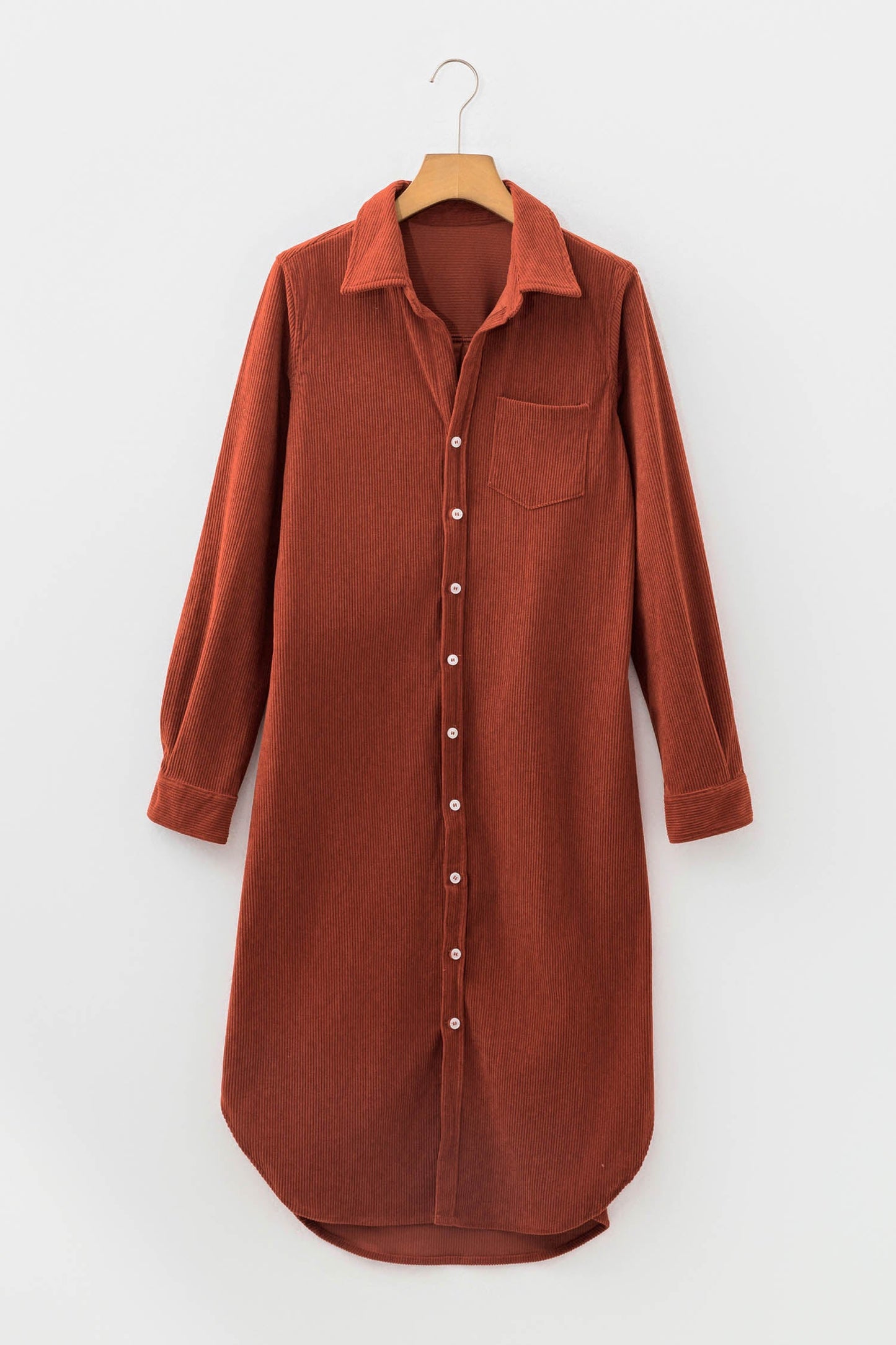 Canyon Rust Corduroy Midi Dress