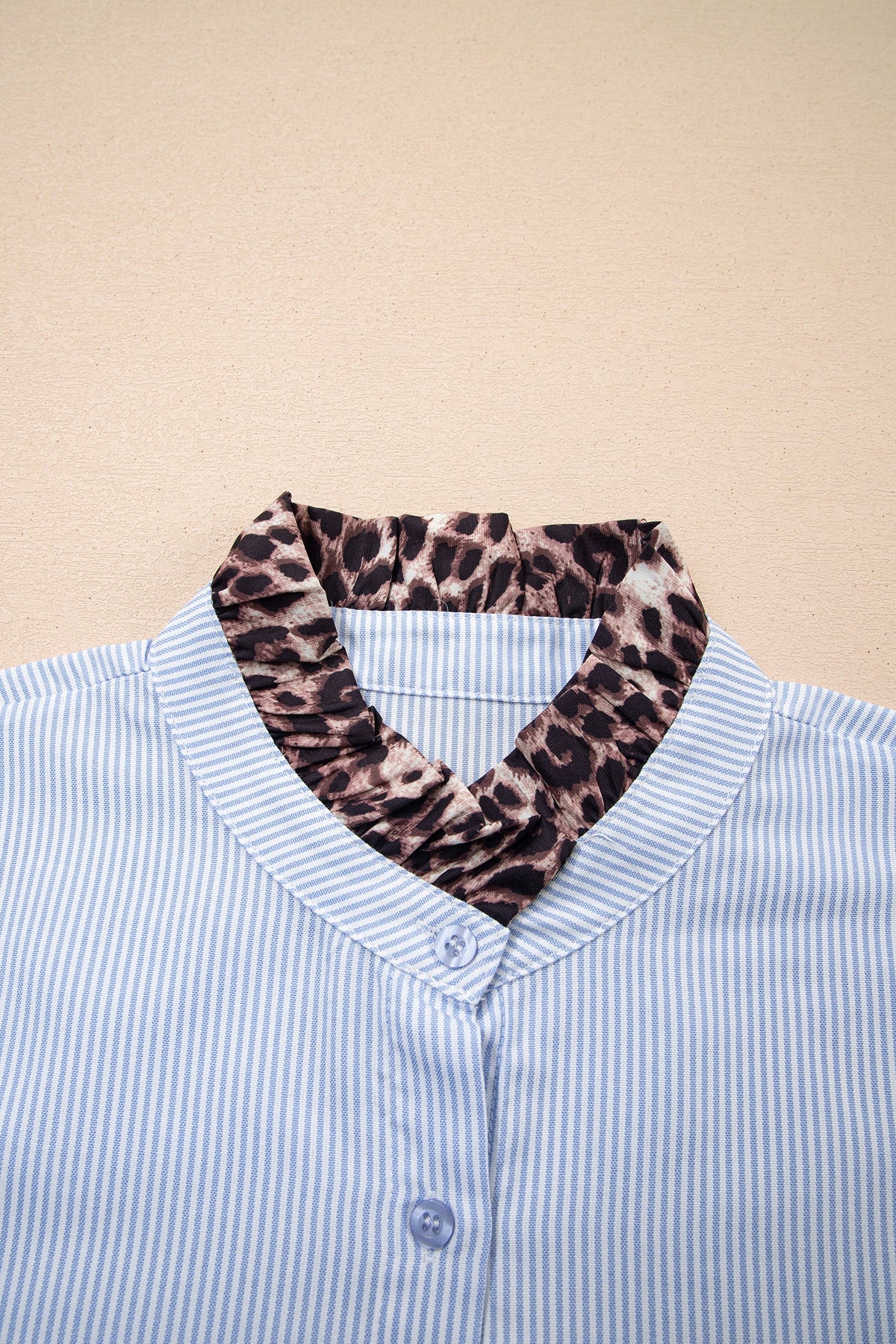 Blue Belle Leopard Ruffle Shirt