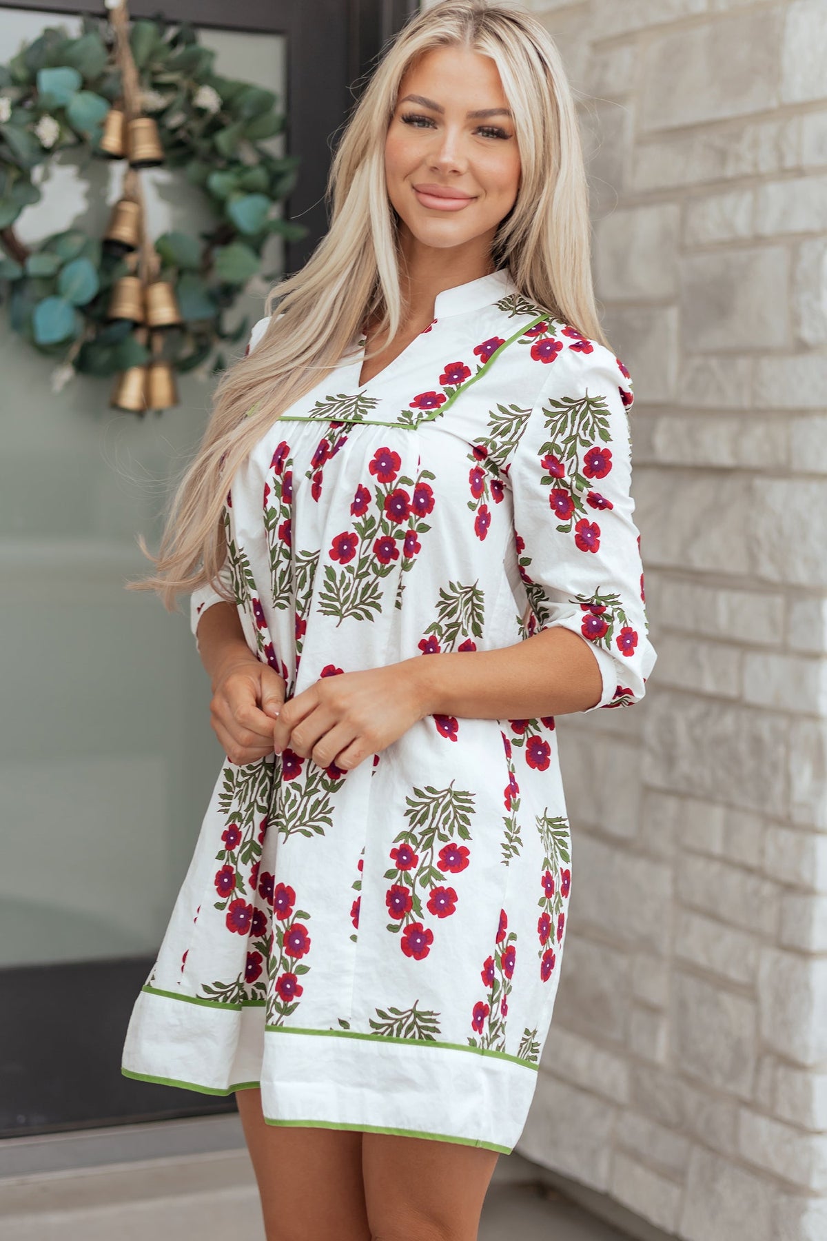 The Prairie Rose Notched Floral Dress