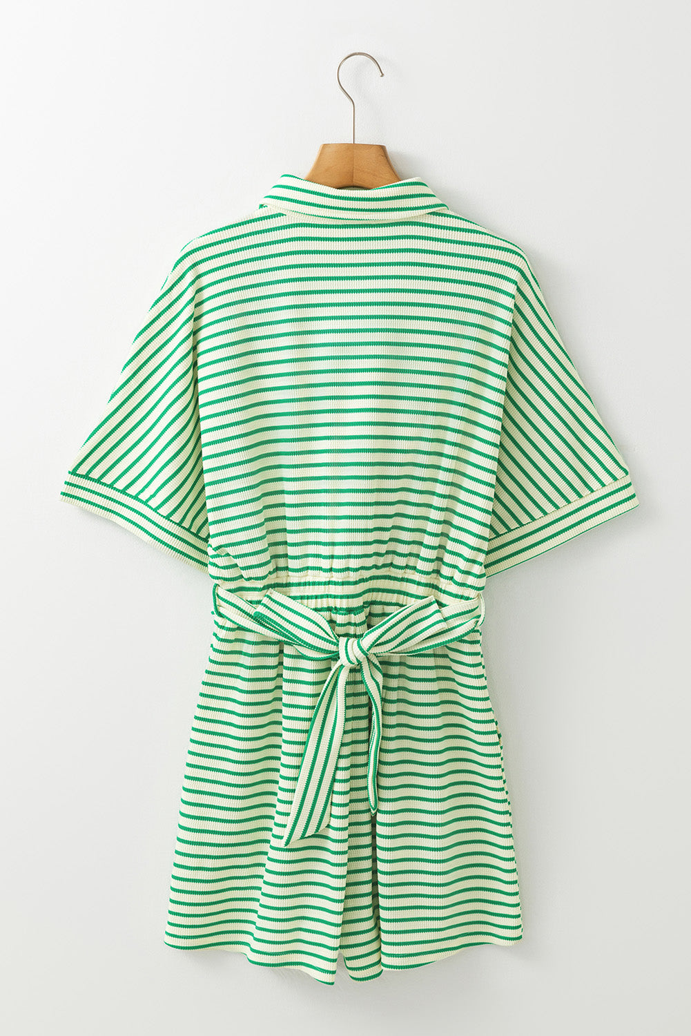 Sage Stripe Tie-Waist Romper