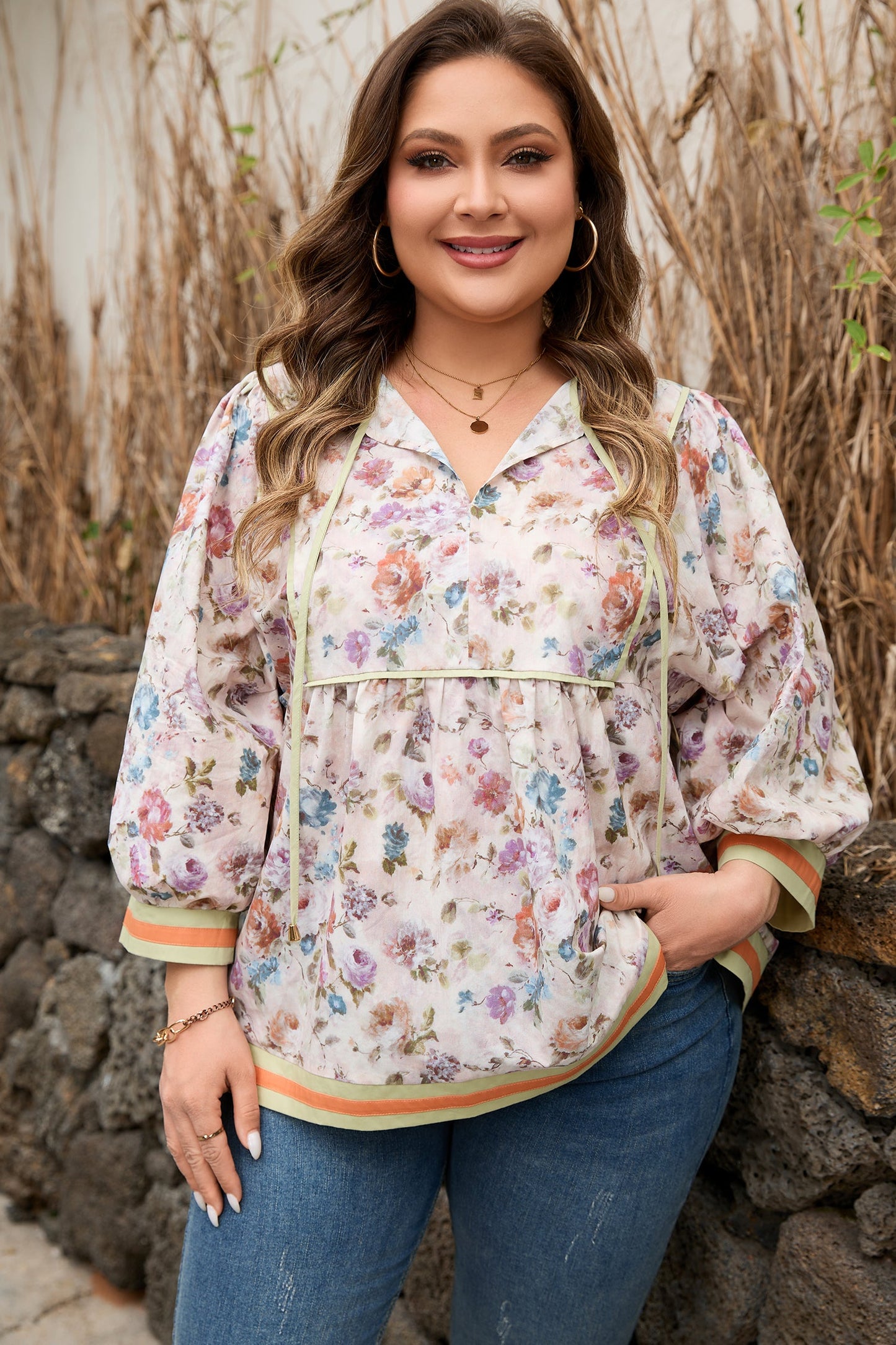 Prairie Bloom Cotton Babydoll Blouse