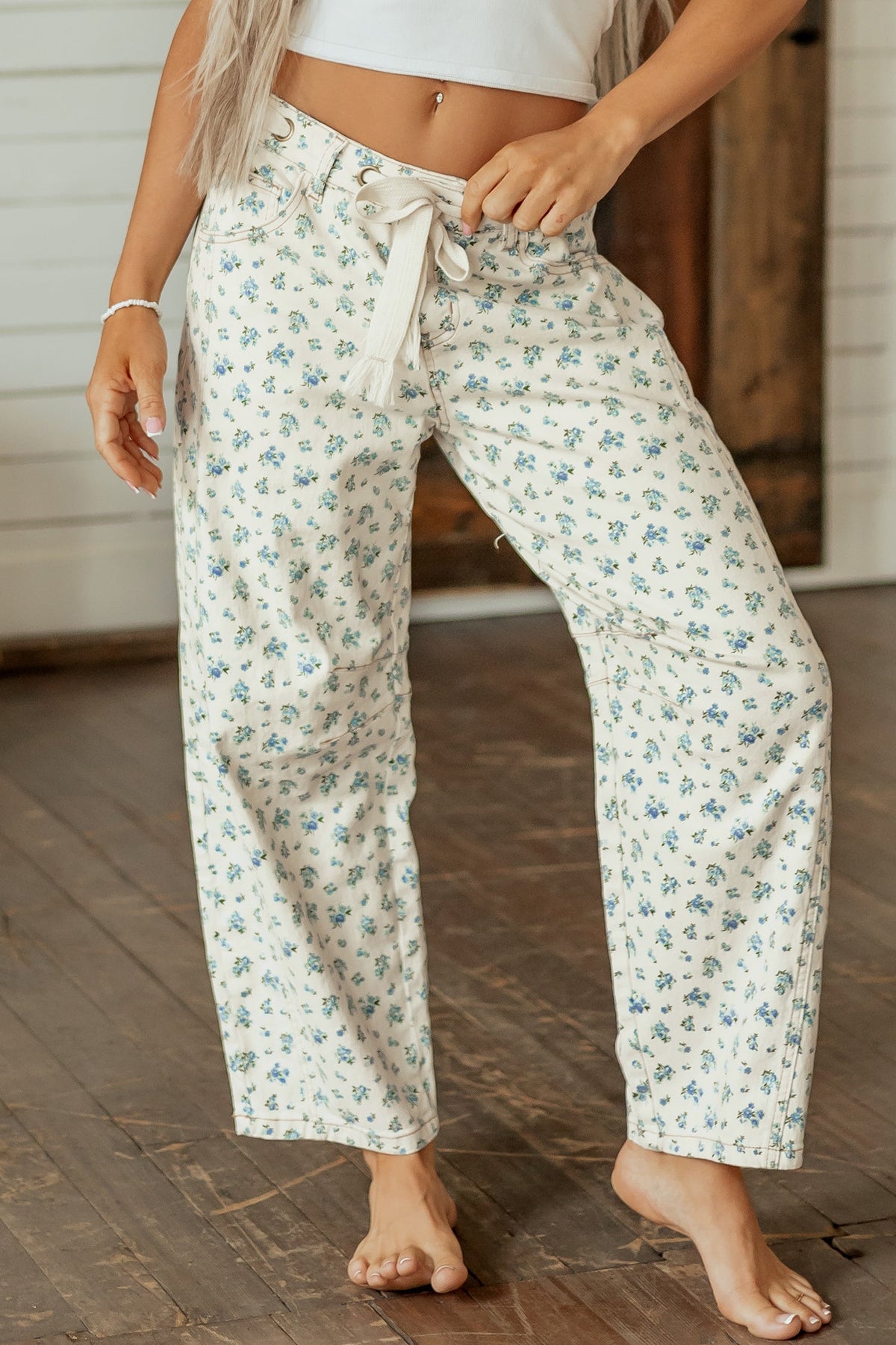 Wildflower Way Barrel Jeans