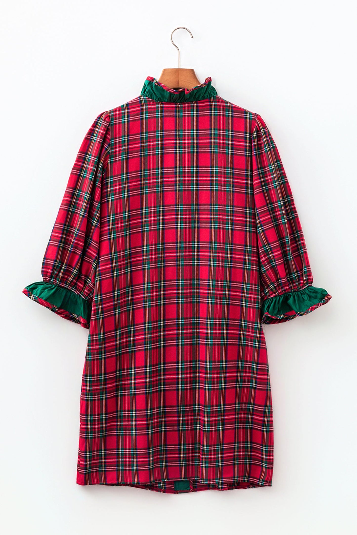 Cedar & Cranberry Plaid Ruffle Mini Dress