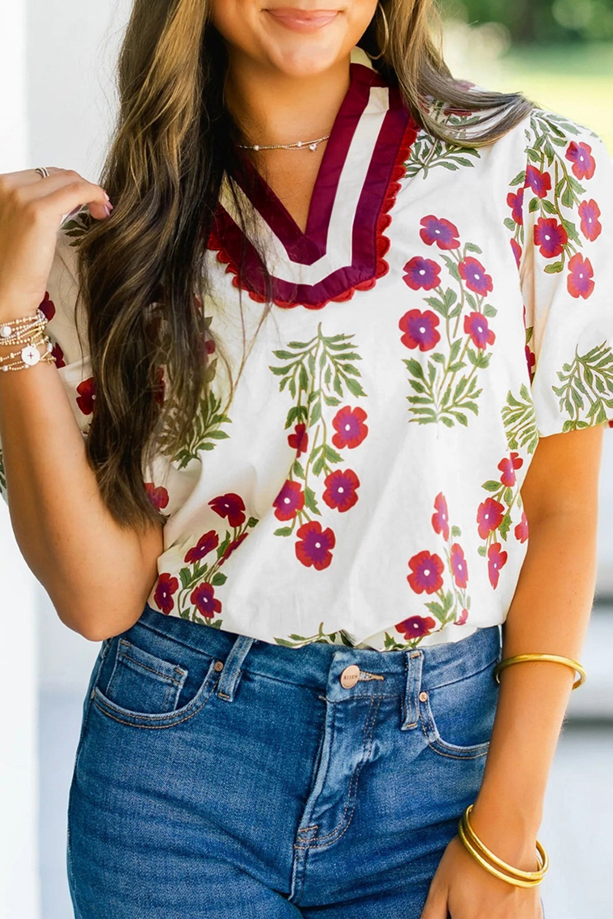 Prairie Rose Contrast Blouse