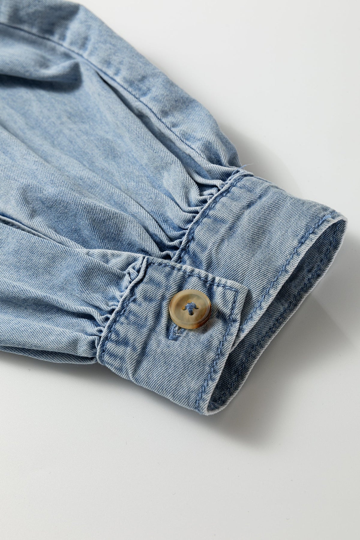 Blue Belle Ruffle Denim Shirt