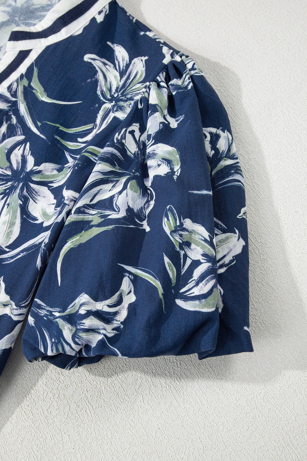 Bluebonnet Stripe-Trim Blouse