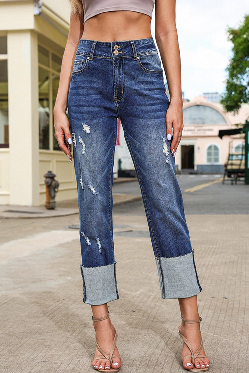 The Saddle Creek Cuffed Straight Leg Jeans