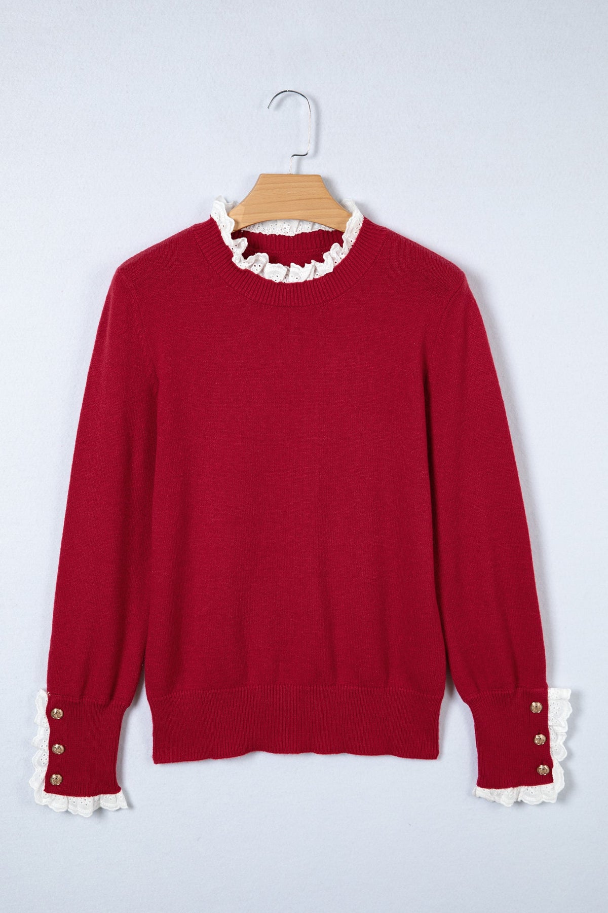Southern Grace Lace-Trim Sweater