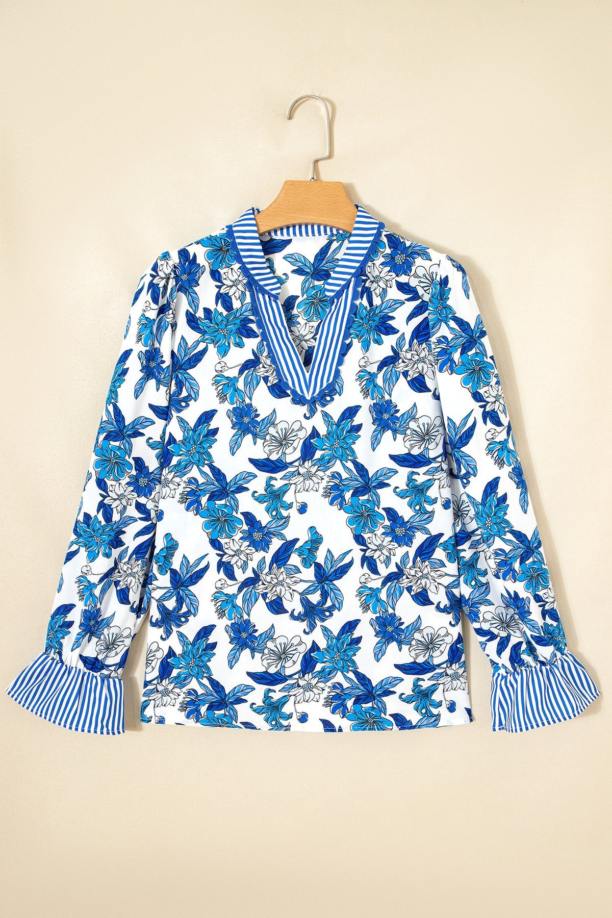 Bluebell Patchwork Flounce Sleeve Blouse