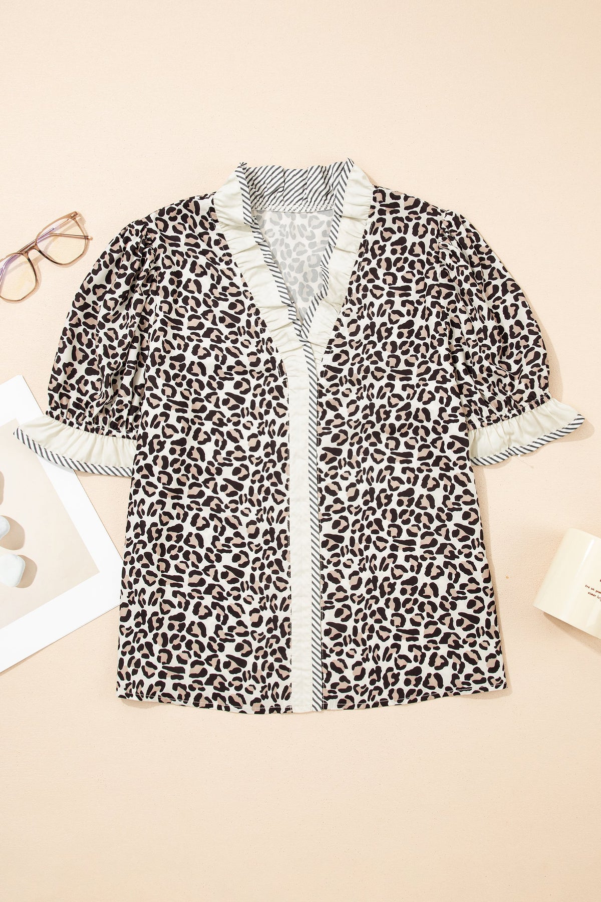 Wild & Free Leopard Ruffle Blouse