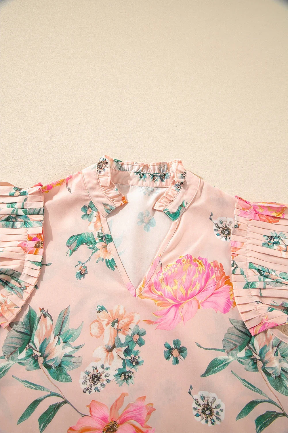 Prairie Rose Pleated Sleeve Blouse