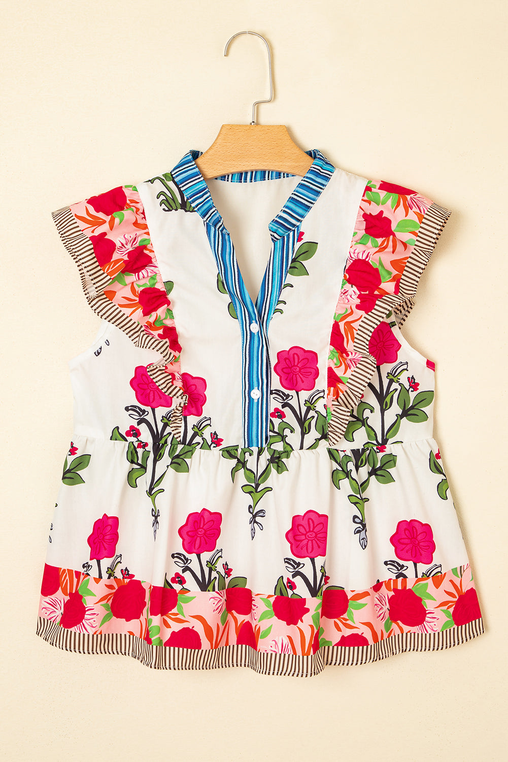 Wildflower Ribbon Flutter Blouse