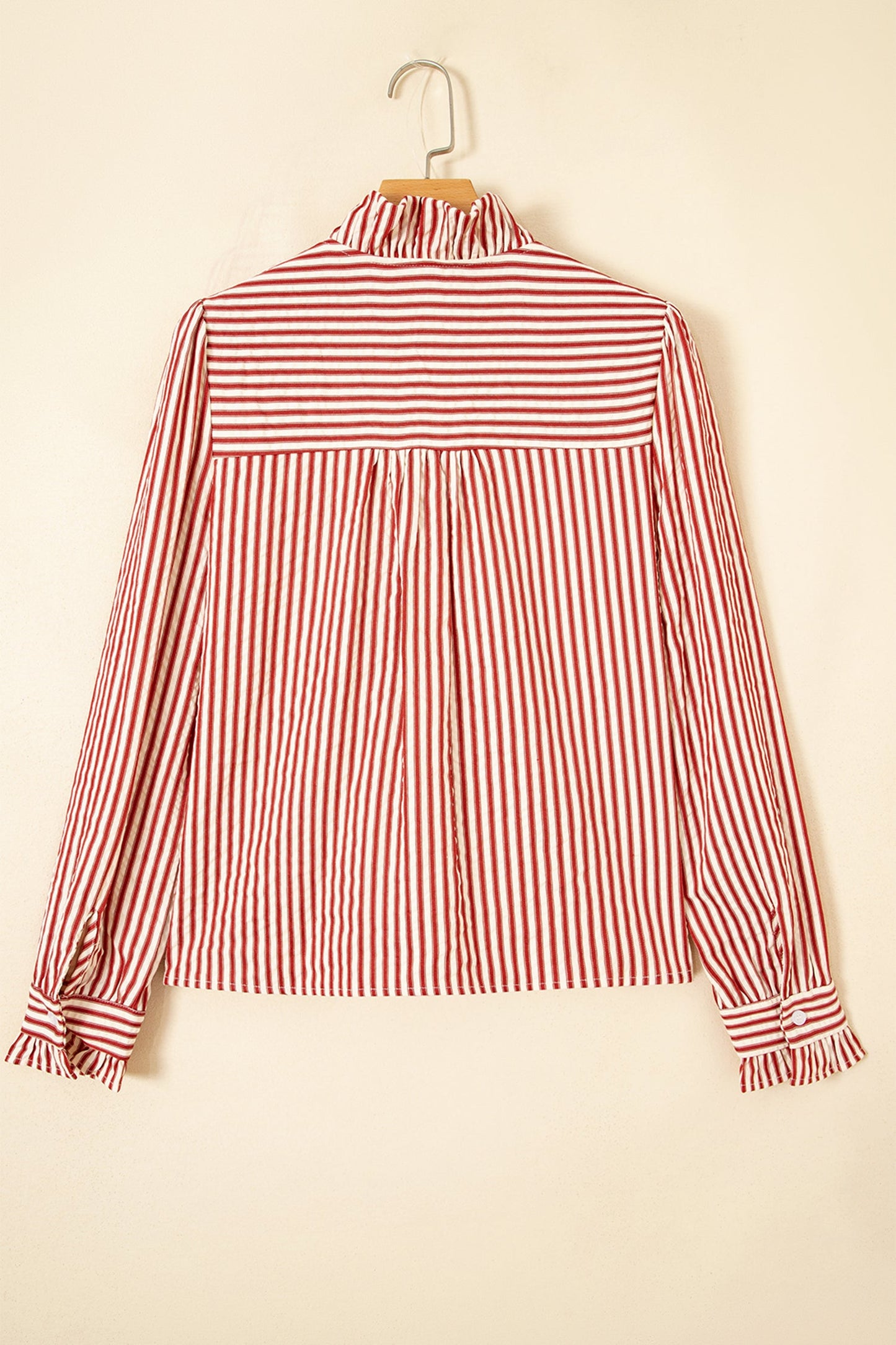 Sweetheart Stripe Ruffle Button-Up