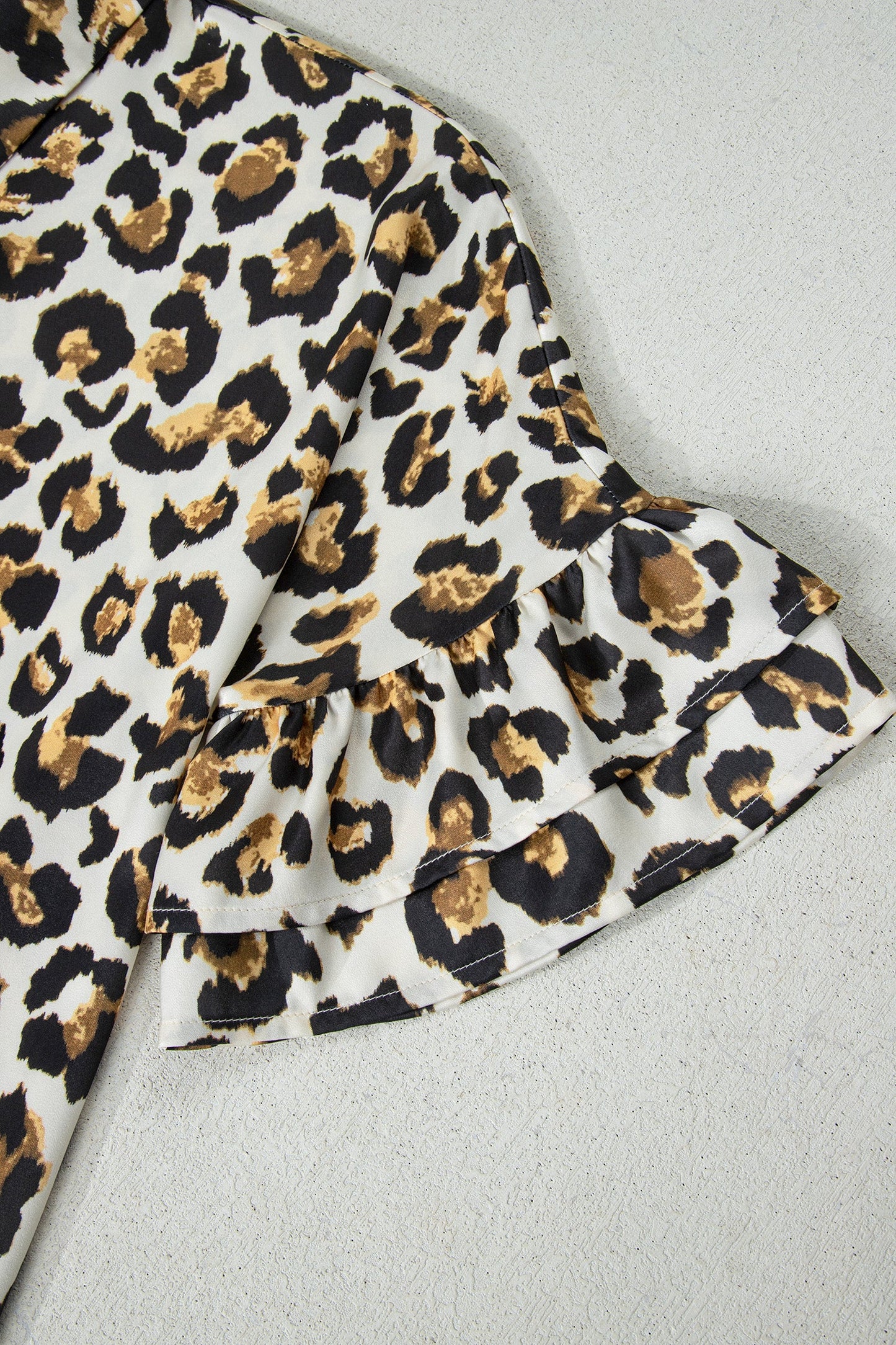 Wild Muse Leopard Ruffle Blouse