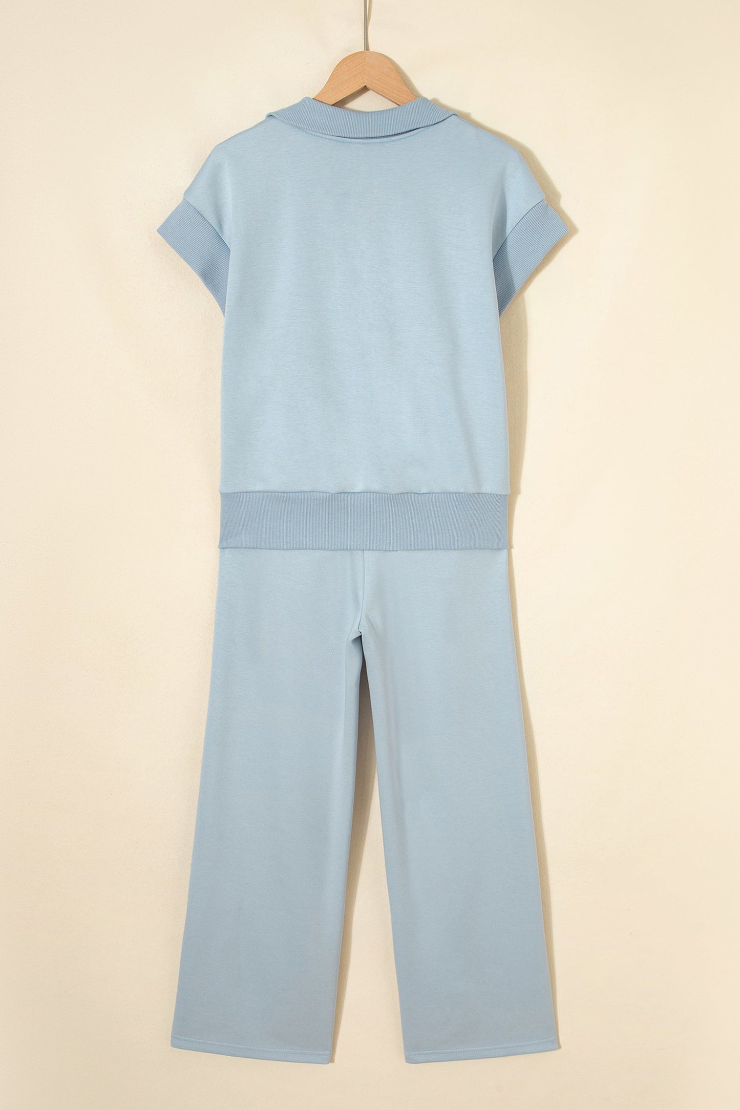 Easy Does It Half-Zip Wide Leg Set