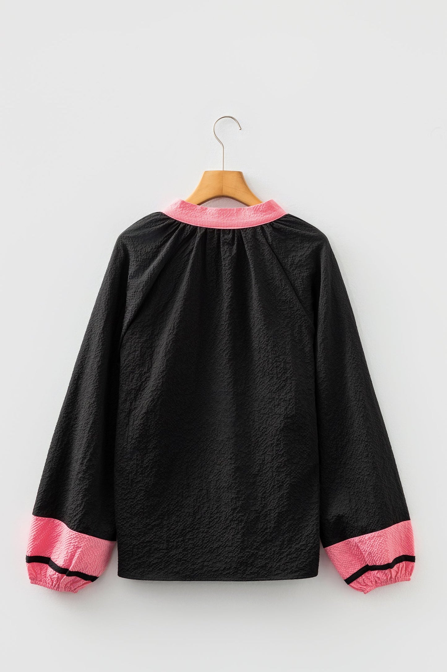 Saddle & Silk Contrast Trim Blouse