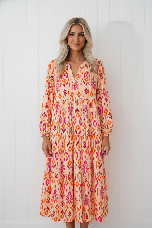 Desert Sunset Tiered Maxi Dress