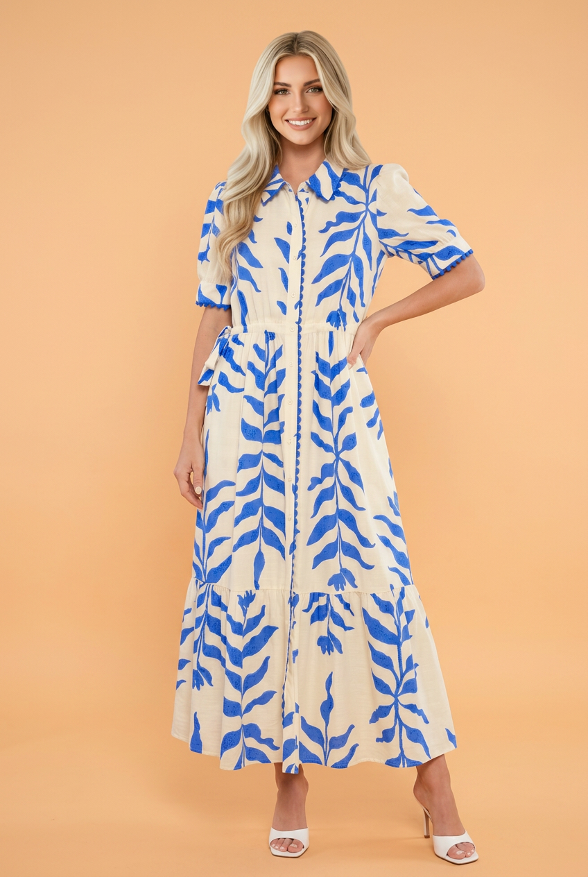Blue Willow Botanical Maxi Dress