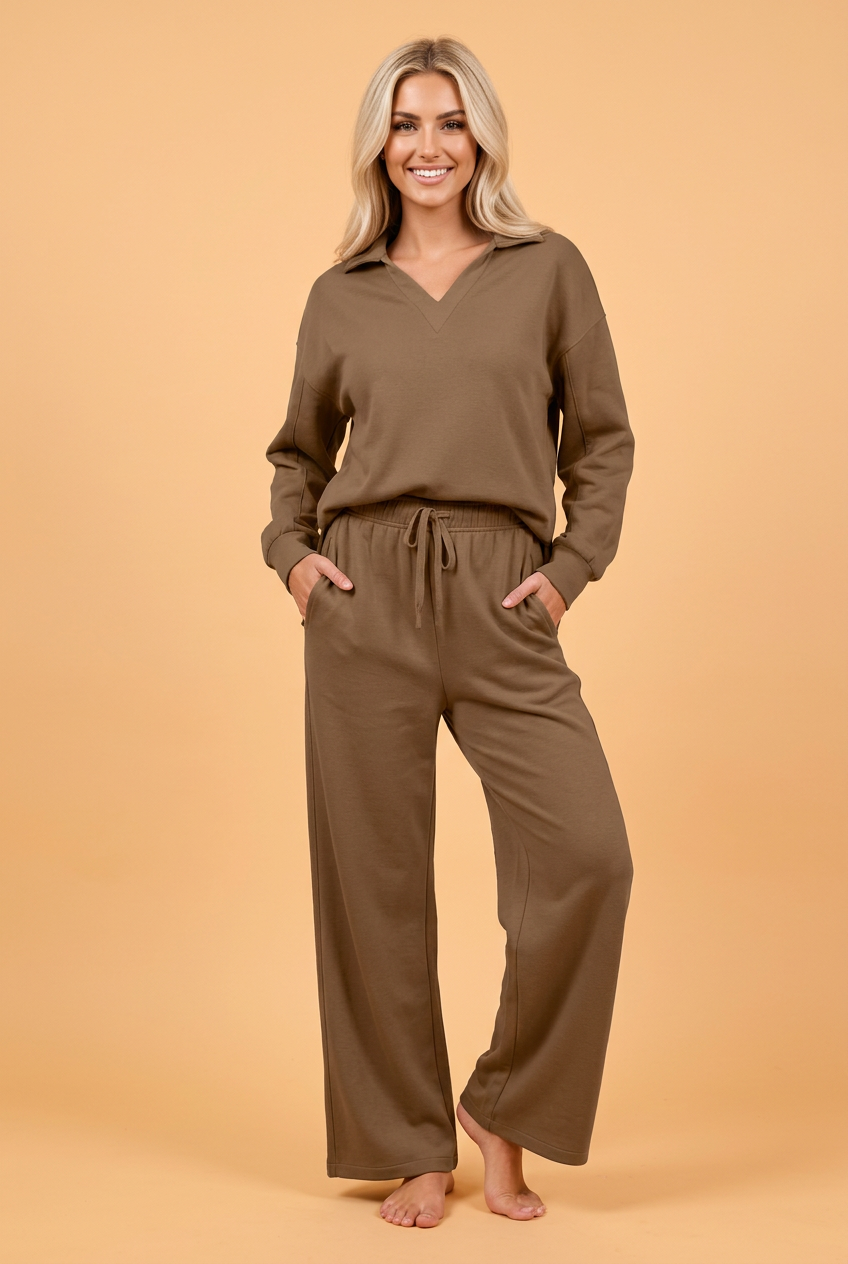 Effortless Elegance V-Neck Pants Set