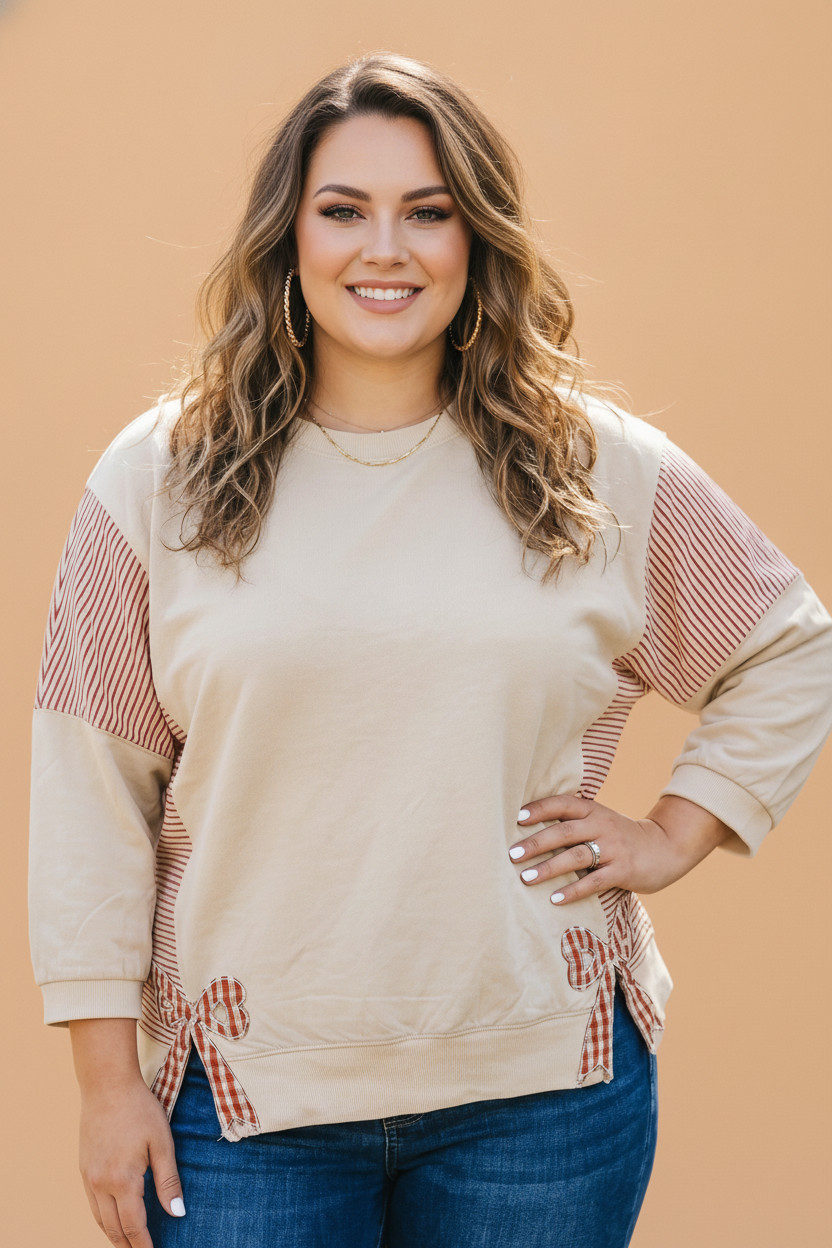 Gingham & Grace Bow Detail Top