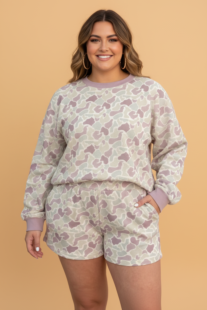 The Backroads Waffle Knit Camo Set