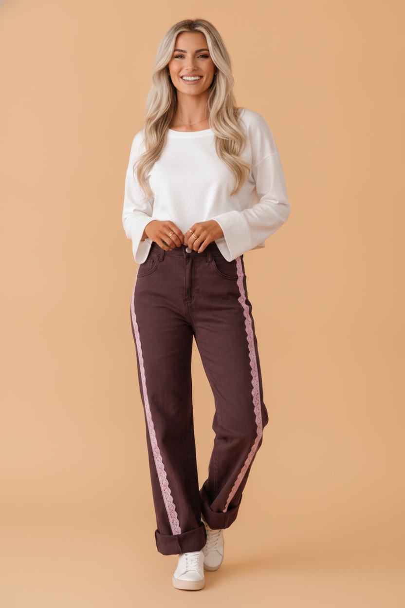 Prairie Lace Straight Leg Jeans