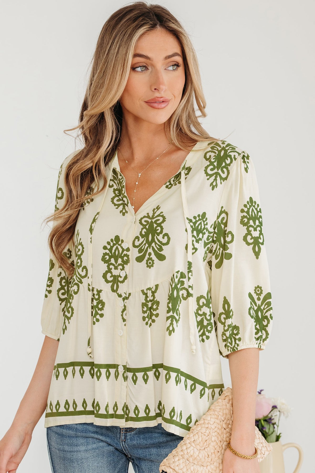 Sagebrush Bloom Puff Sleeve Blouse