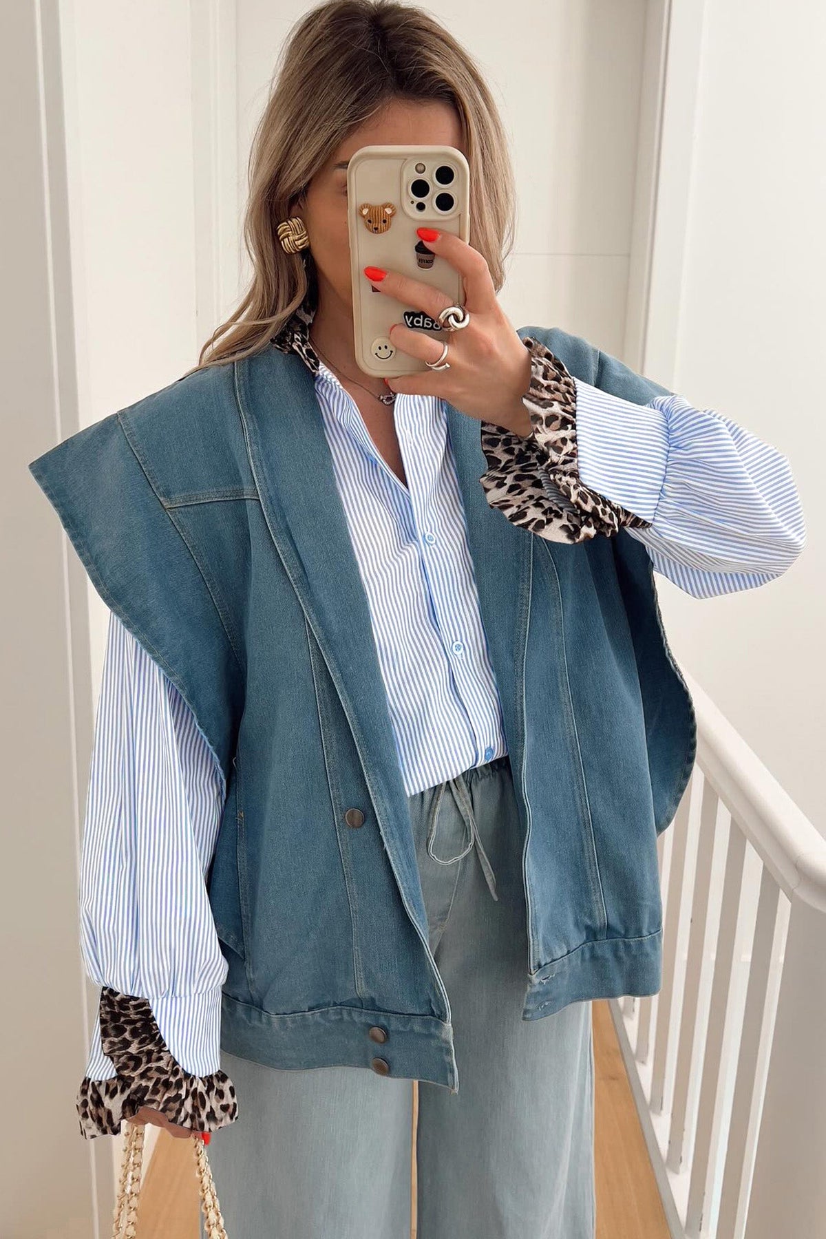 Blue Belle Leopard Ruffle Shirt