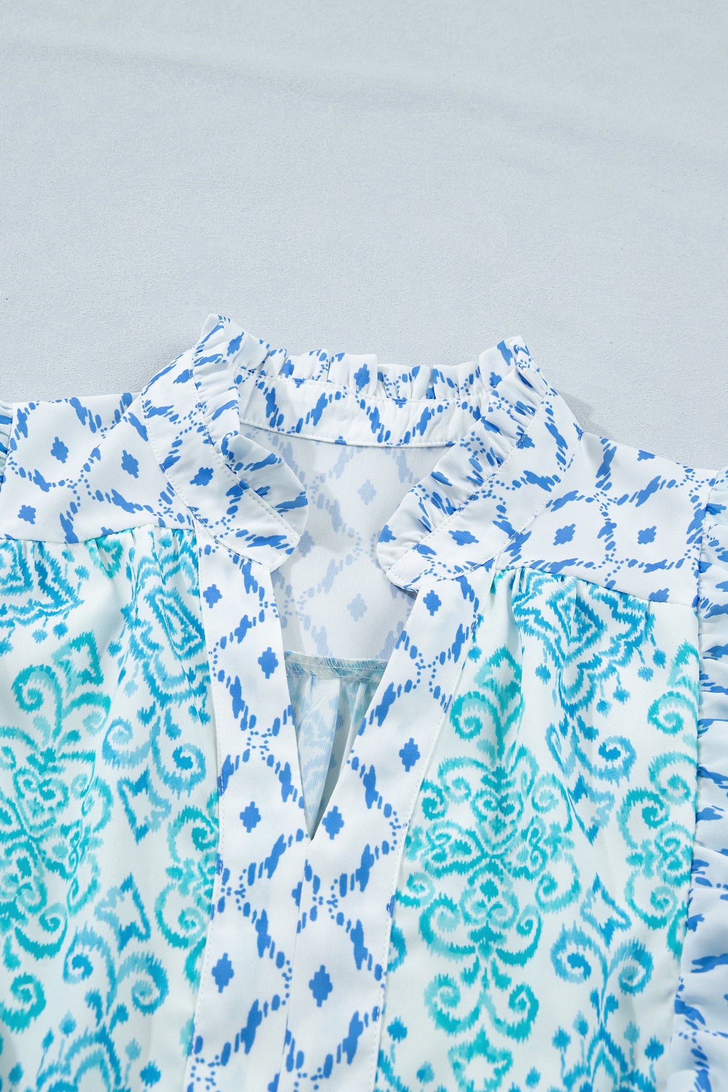 Blue Skies Boho Ruffle Mini Dress