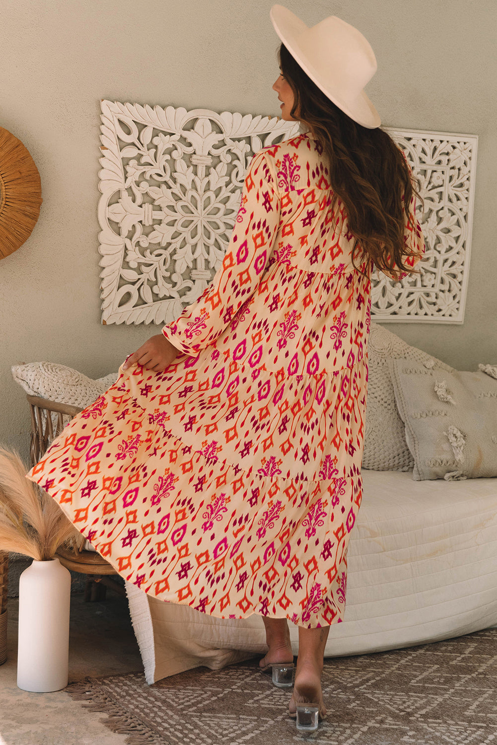 Desert Bloom Geometric Western Maxi Dress
