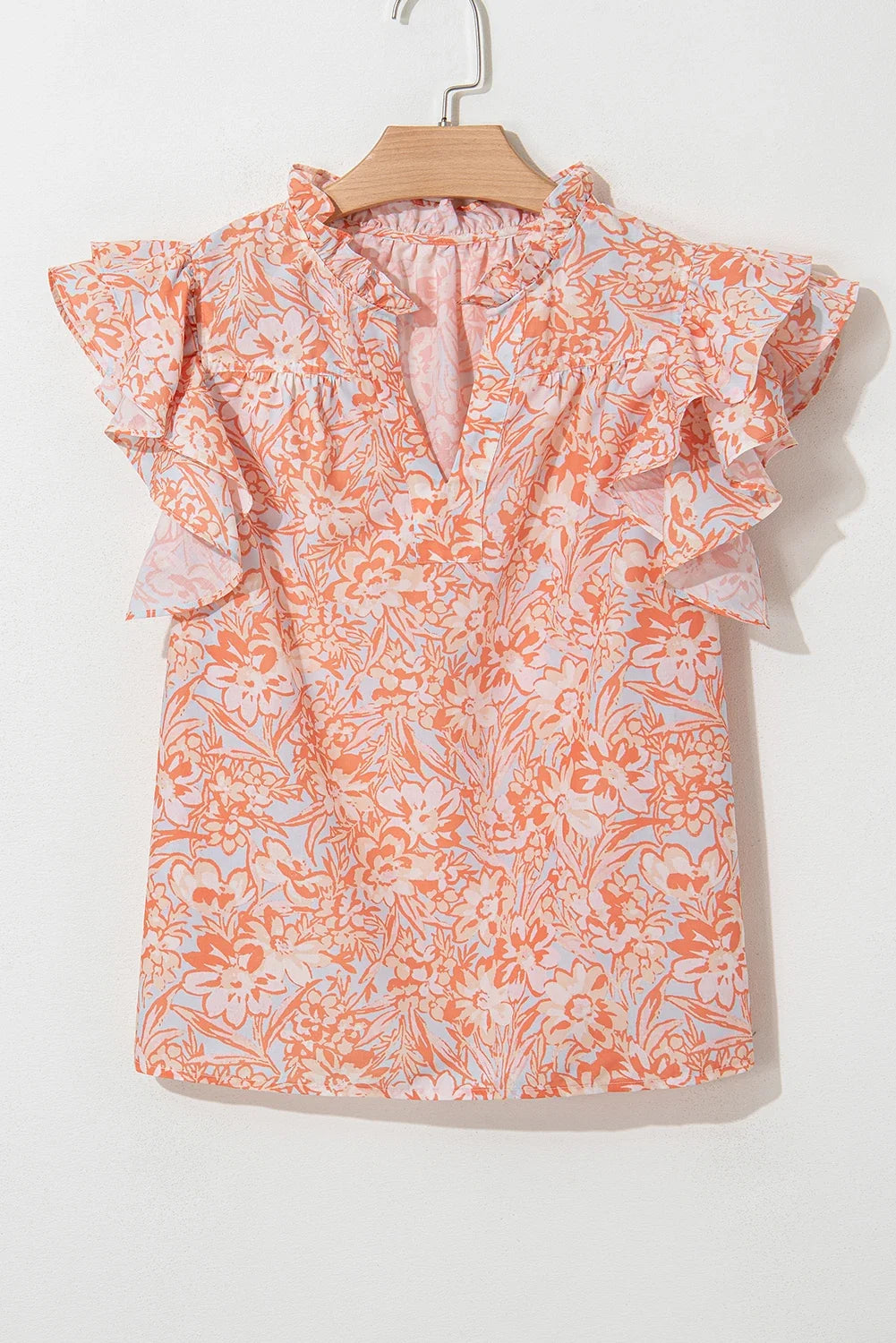 Sunset Bloom Ruffle Blouse