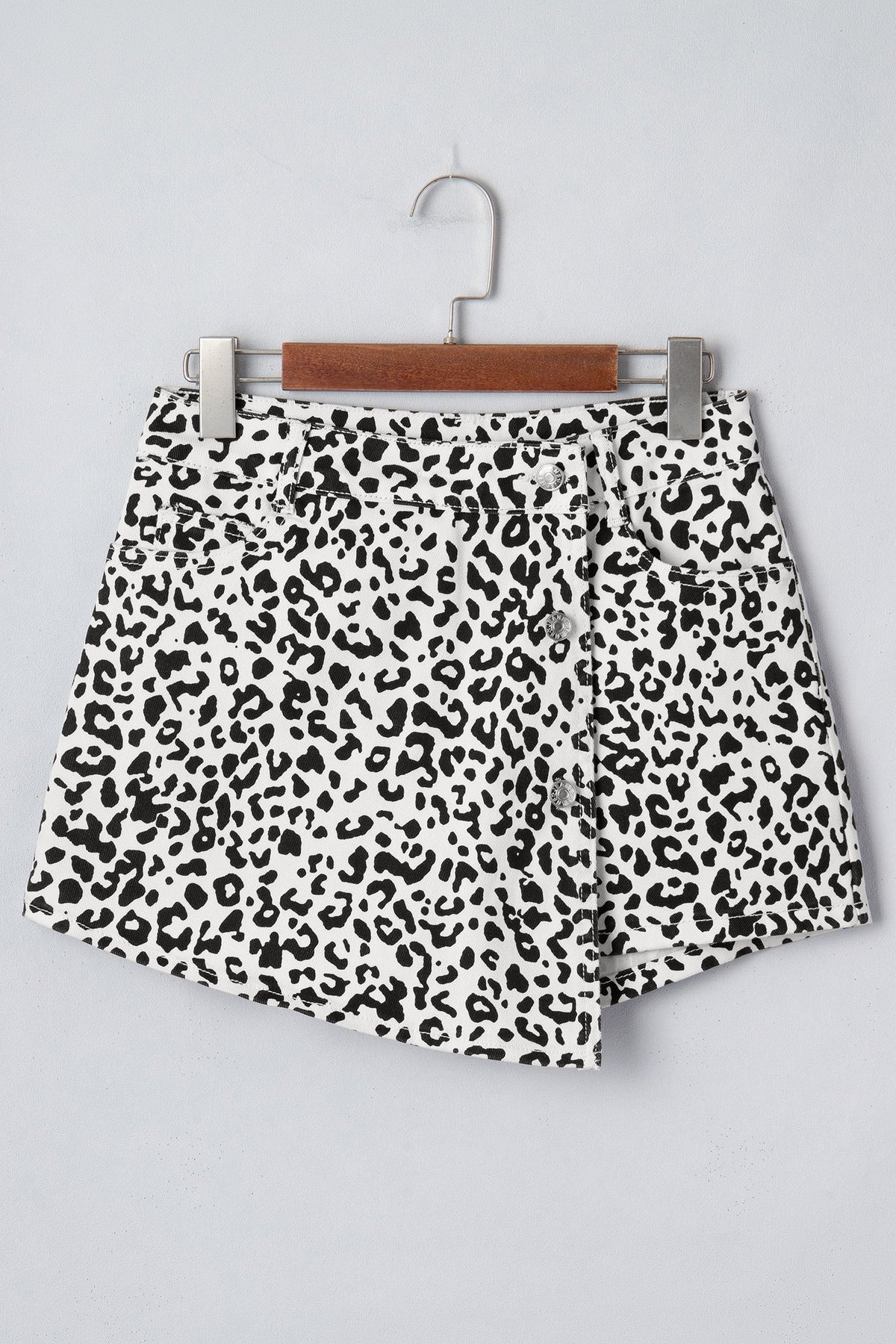 Wild Side Leopard Denim Skort