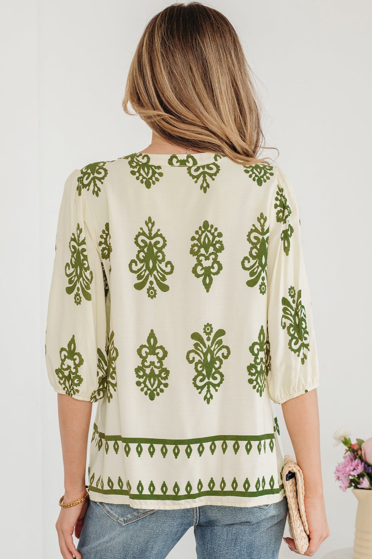 Sagebrush Bloom Puff Sleeve Blouse