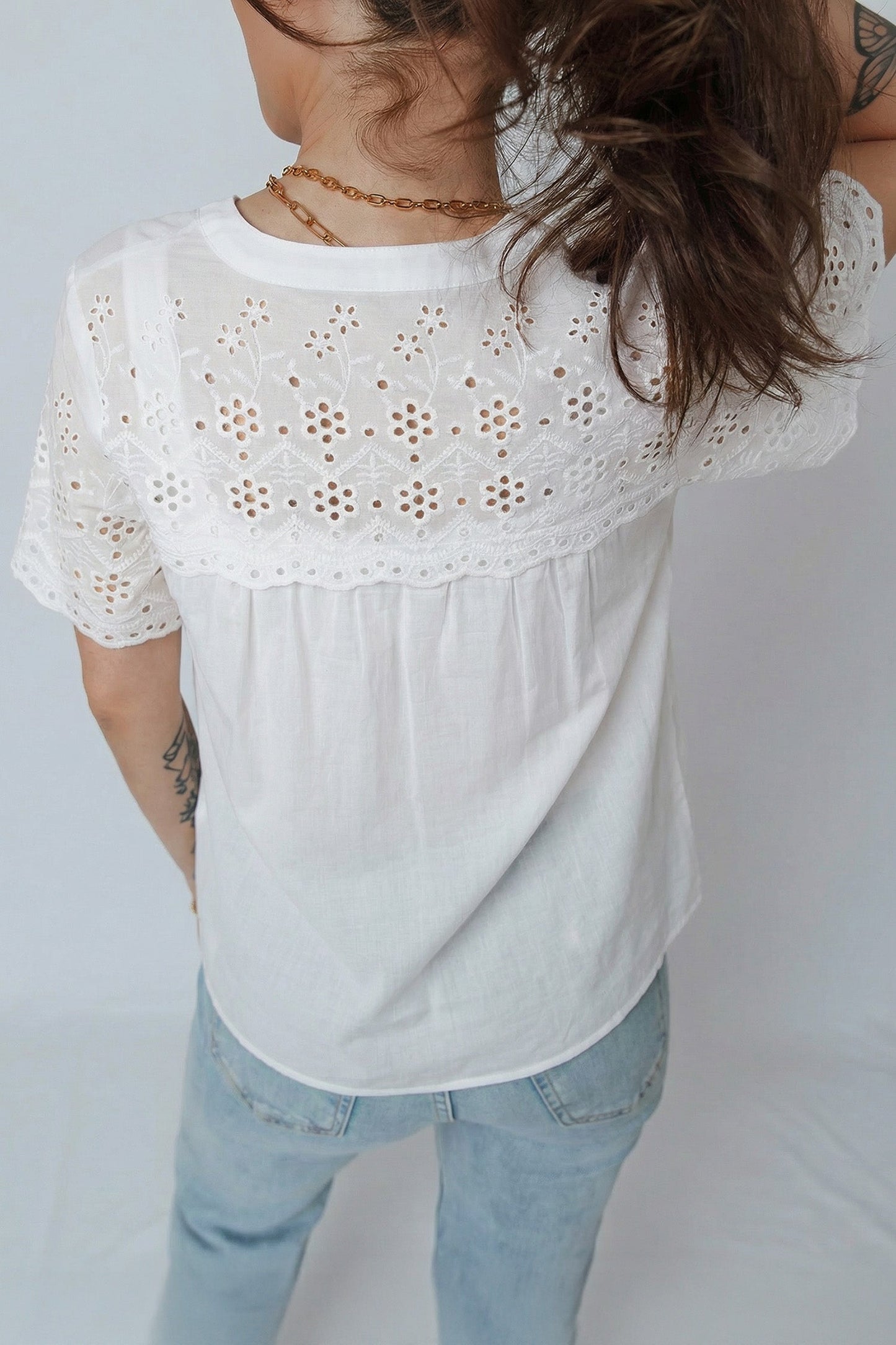 Southern Grace Eyelet Blouse