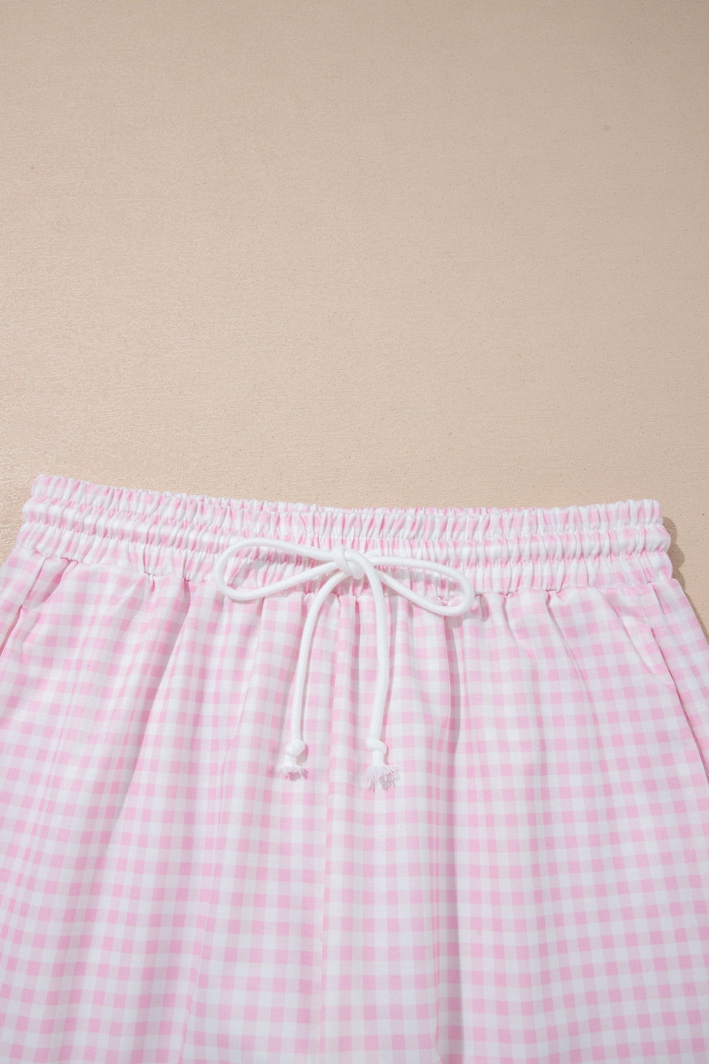 Gingham Half-Zip Top & Shorts Set