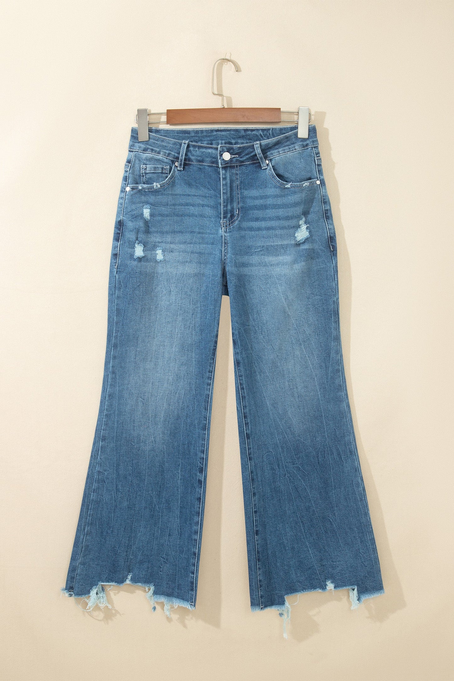 Sundown High Rise Frayed Flare Jeans