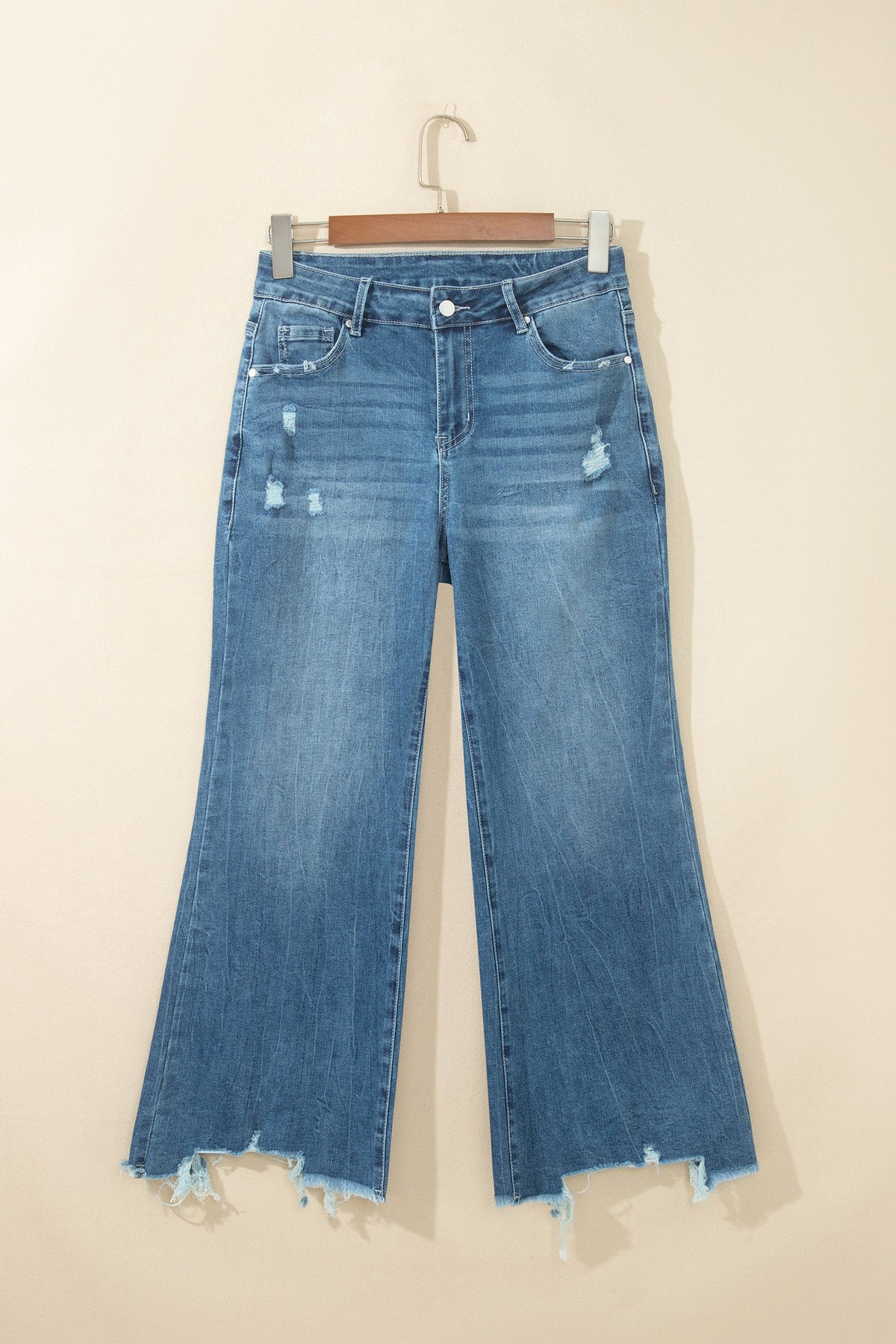 Sundown High Rise Frayed Flare Jeans